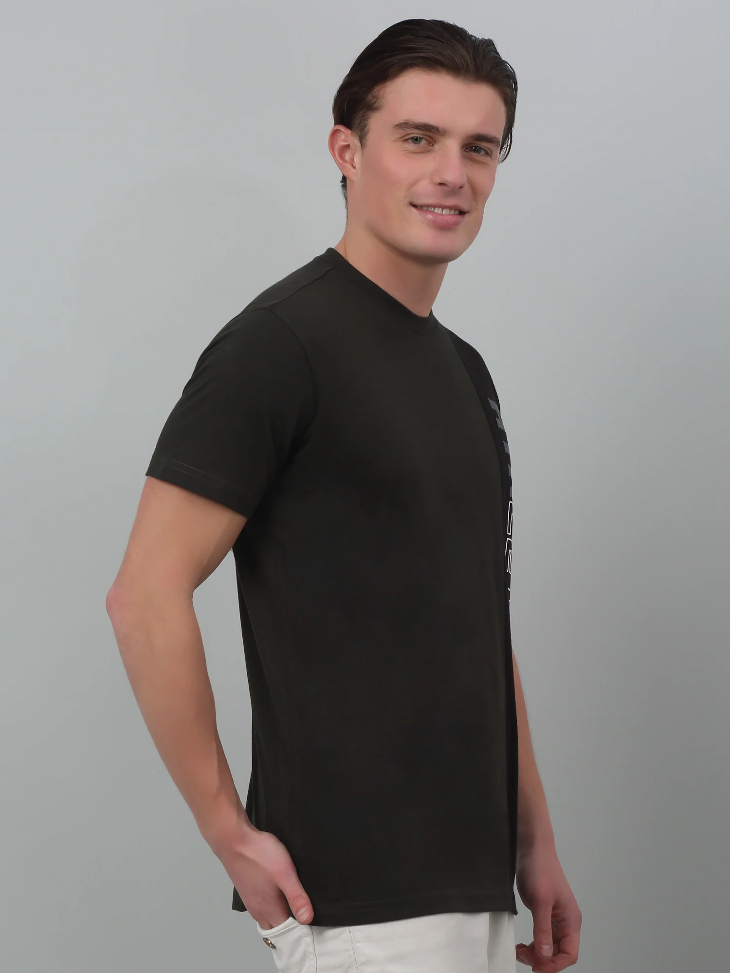 T-Shirt for Men | Breathable & Soft with Color Fastness Regular Fit Round Neck Poly Cotton Fabric Printed Pattern - Image 3