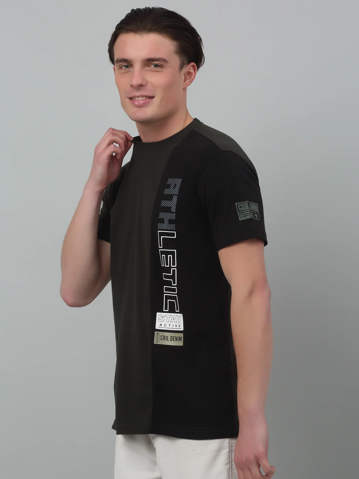 T-Shirt for Men | Breathable & Soft with Color Fastness Regular Fit Round Neck Poly Cotton Fabric Printed Pattern - Image 4