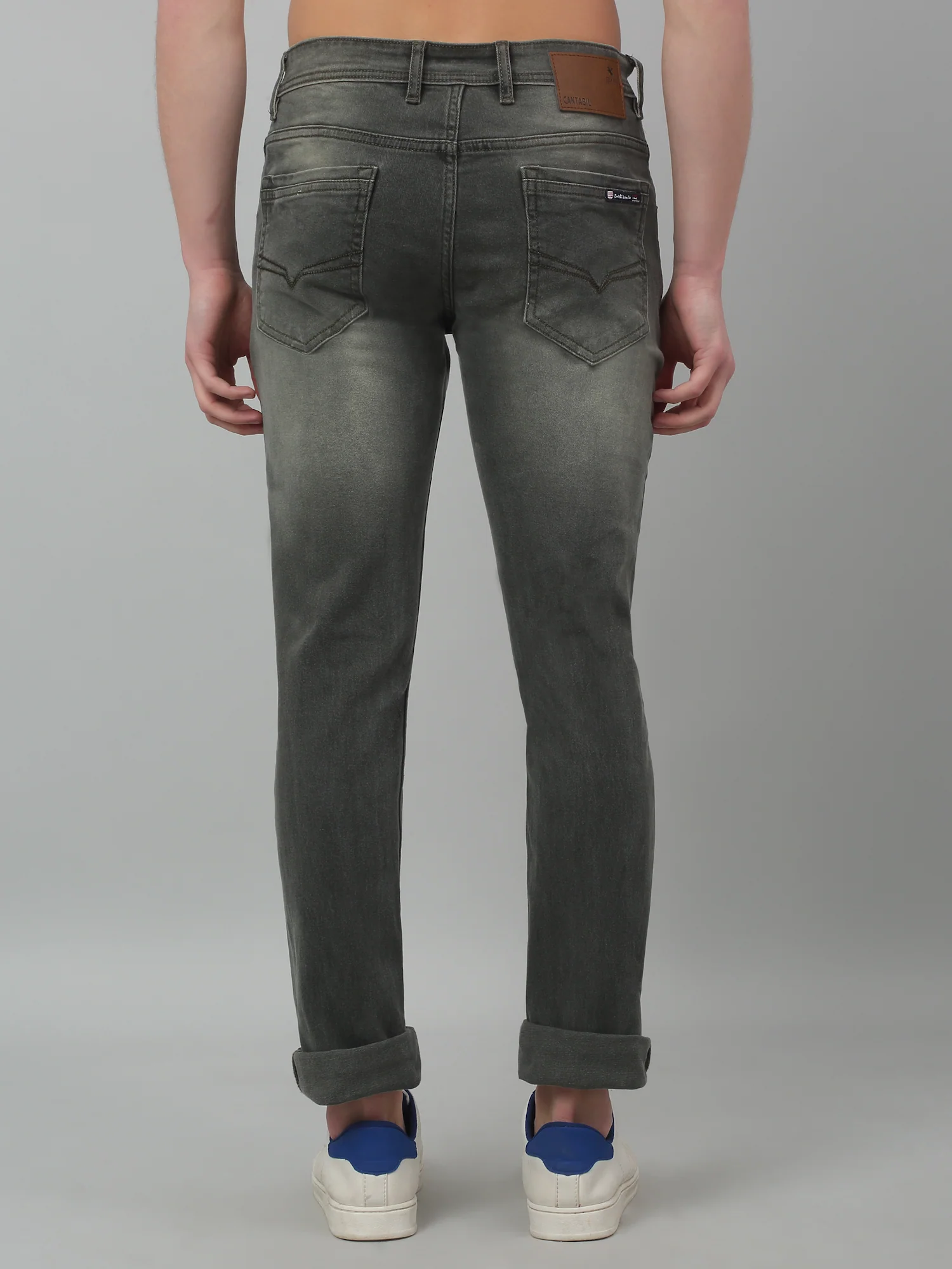 Denim Jeans for Men l Breathable & Soft with Color Fastness Ultra Narrow Fit Cotton Fabric Solid Pattern Button Closure - Image 2
