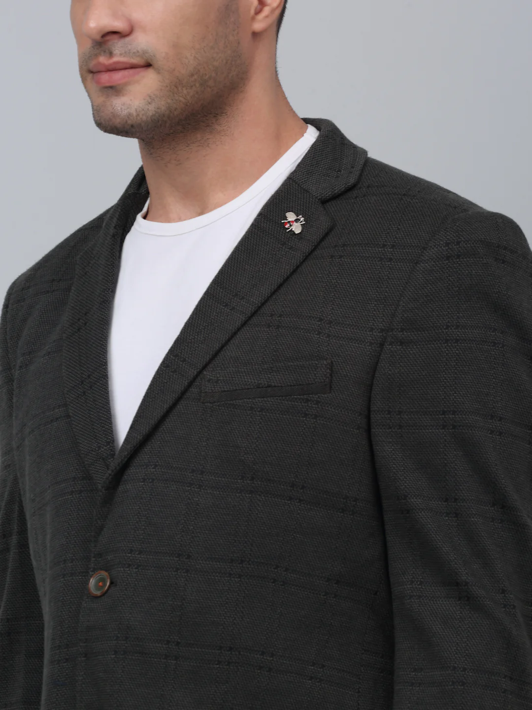 Blazer for Men | Premium Casual Blazer Slim Fit Notched Collar Terry Rayon Fabric Checkered Pattern - Image 4