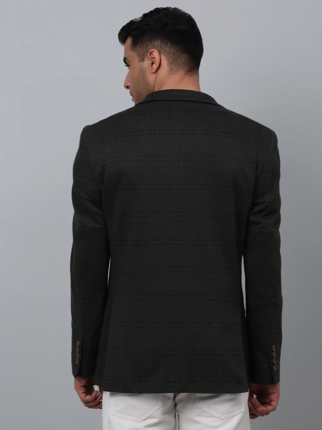 Blazer for Men | Premium Casual Blazer Slim Fit Notched Collar Terry Rayon Fabric Checkered Pattern - Image 5