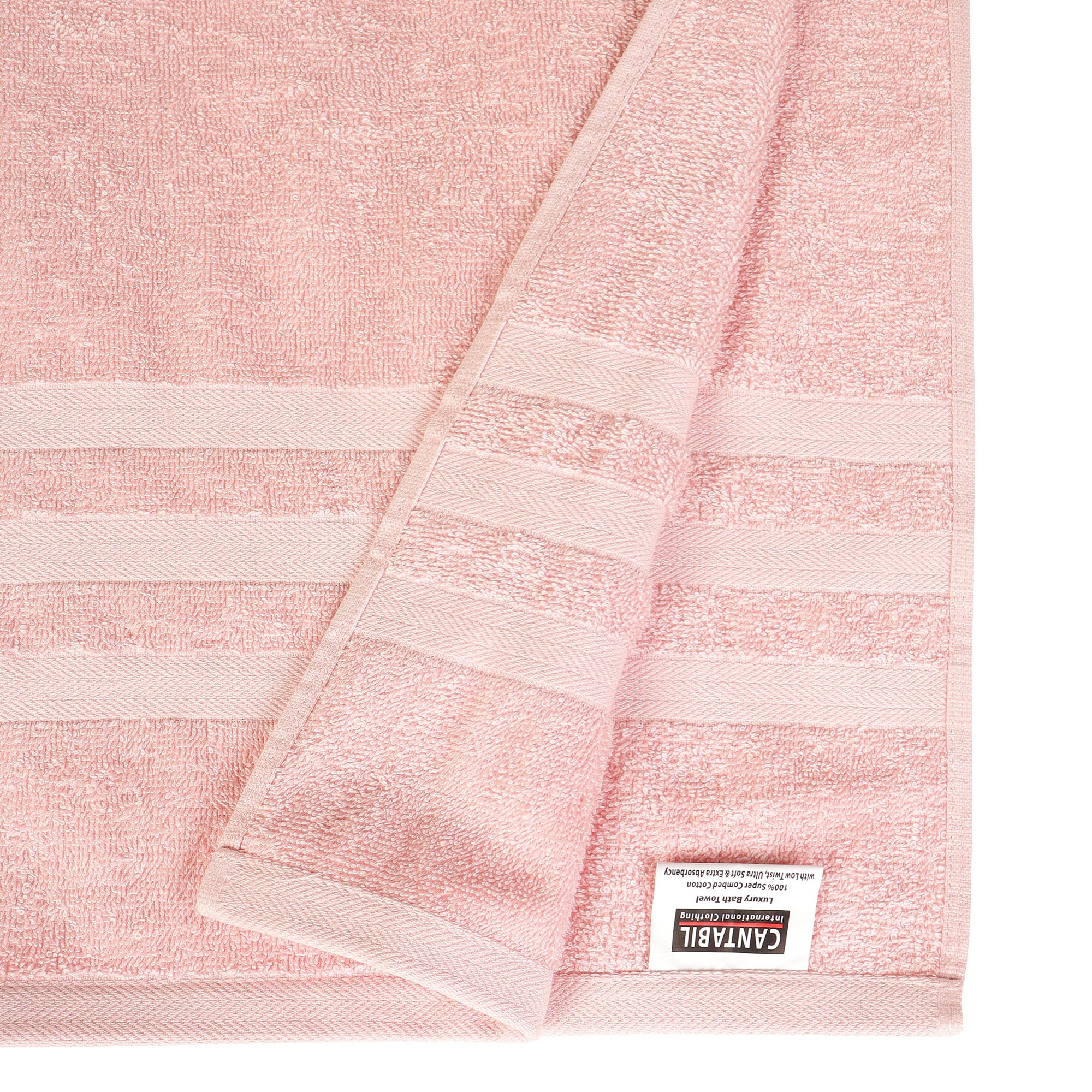 Unisex Pink Basic Terry Bath Towel - Image 2