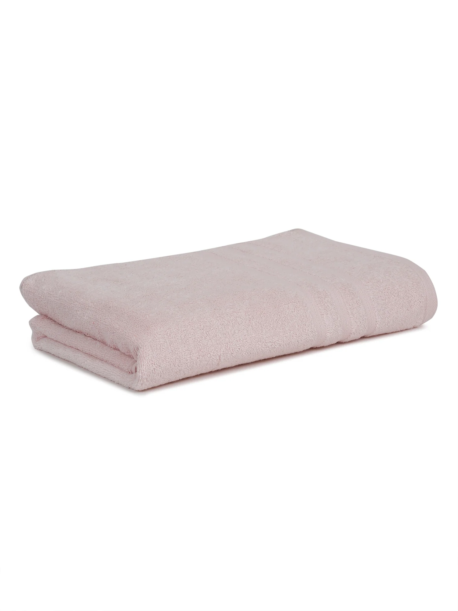Unisex Light Pink Basic Terry Bath Towel - Image 4