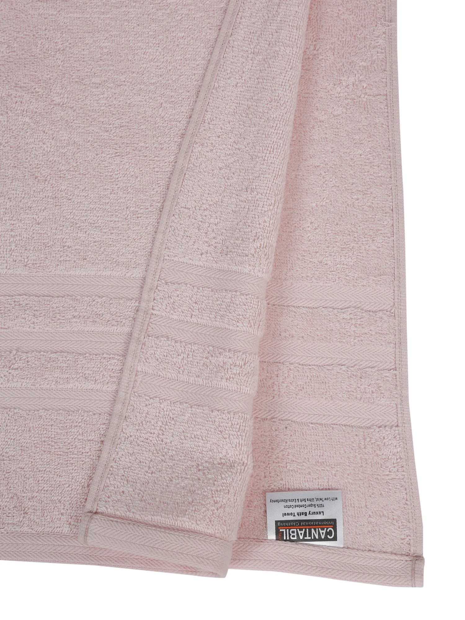 Unisex Light Pink Basic Terry Bath Towel - Image 6