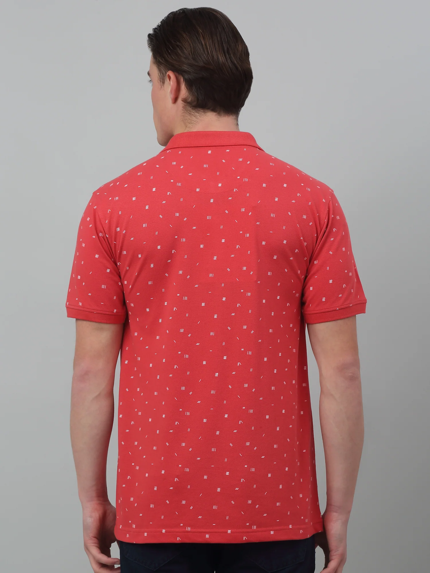 T-Shirt for Men | Breathable & Soft with Color Fastness Regular Fit Polo Neck Poly Cotton Fabric Printed Pattern - Image 2