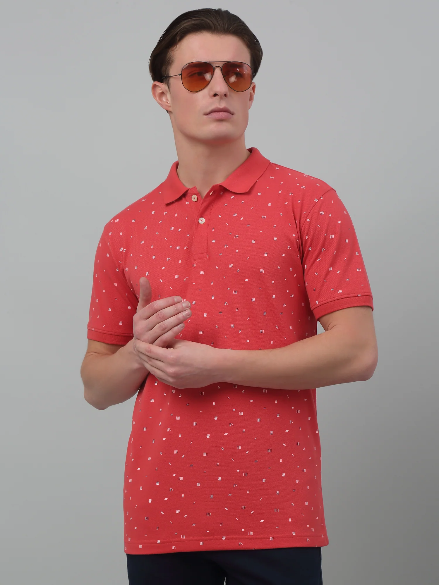 T-Shirt for Men | Breathable & Soft with Color Fastness Regular Fit Polo Neck Poly Cotton Fabric Printed Pattern - Image 4