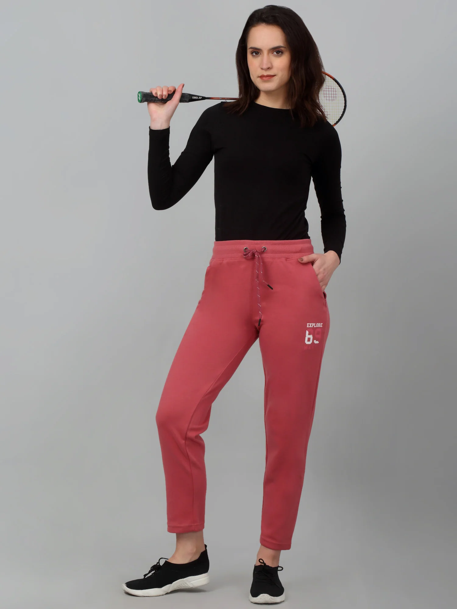 Women's Casual  Pink Ankle length Mid rise Track Pants - Image 6