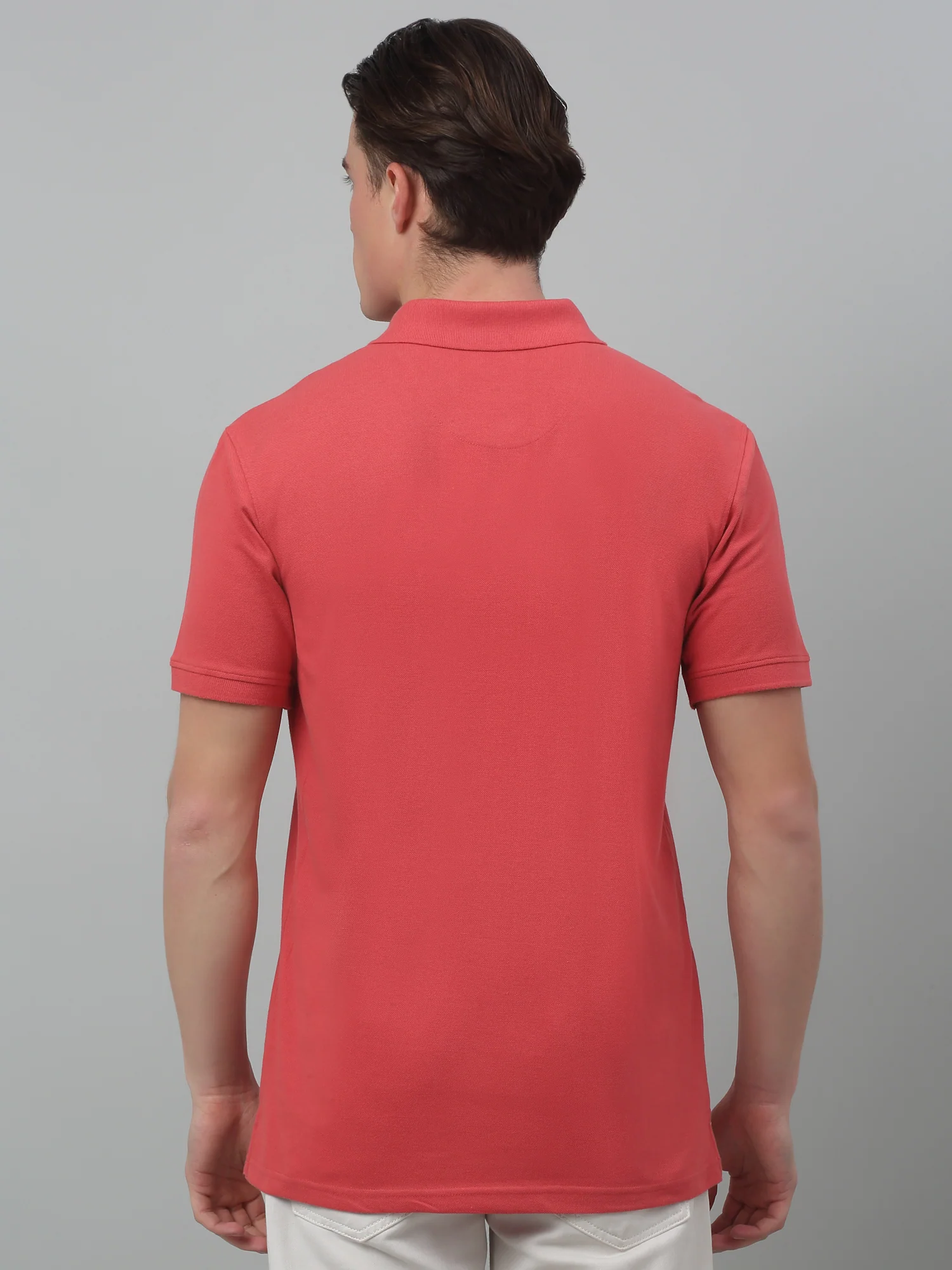 T-Shirt for Men | Breathable & Soft with Color Fastness Regular Fit Polo Neck Poly Cotton Fabric Solid Pattern - Image 2
