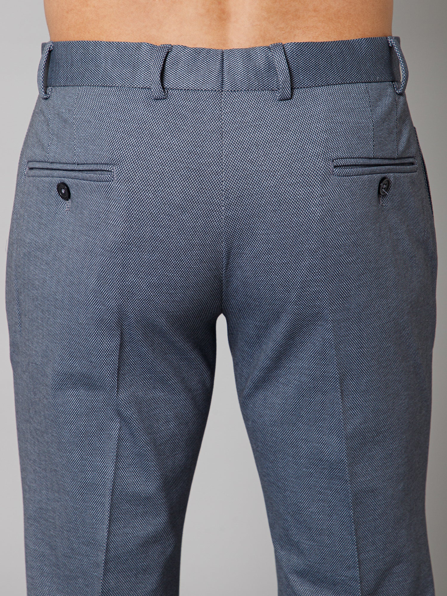 Formal Trouser for Men | Breathable & Soft with Color Fastness Regular Fit Terry Rayon Fabric Self Design Pattern Button Closure - Image 6