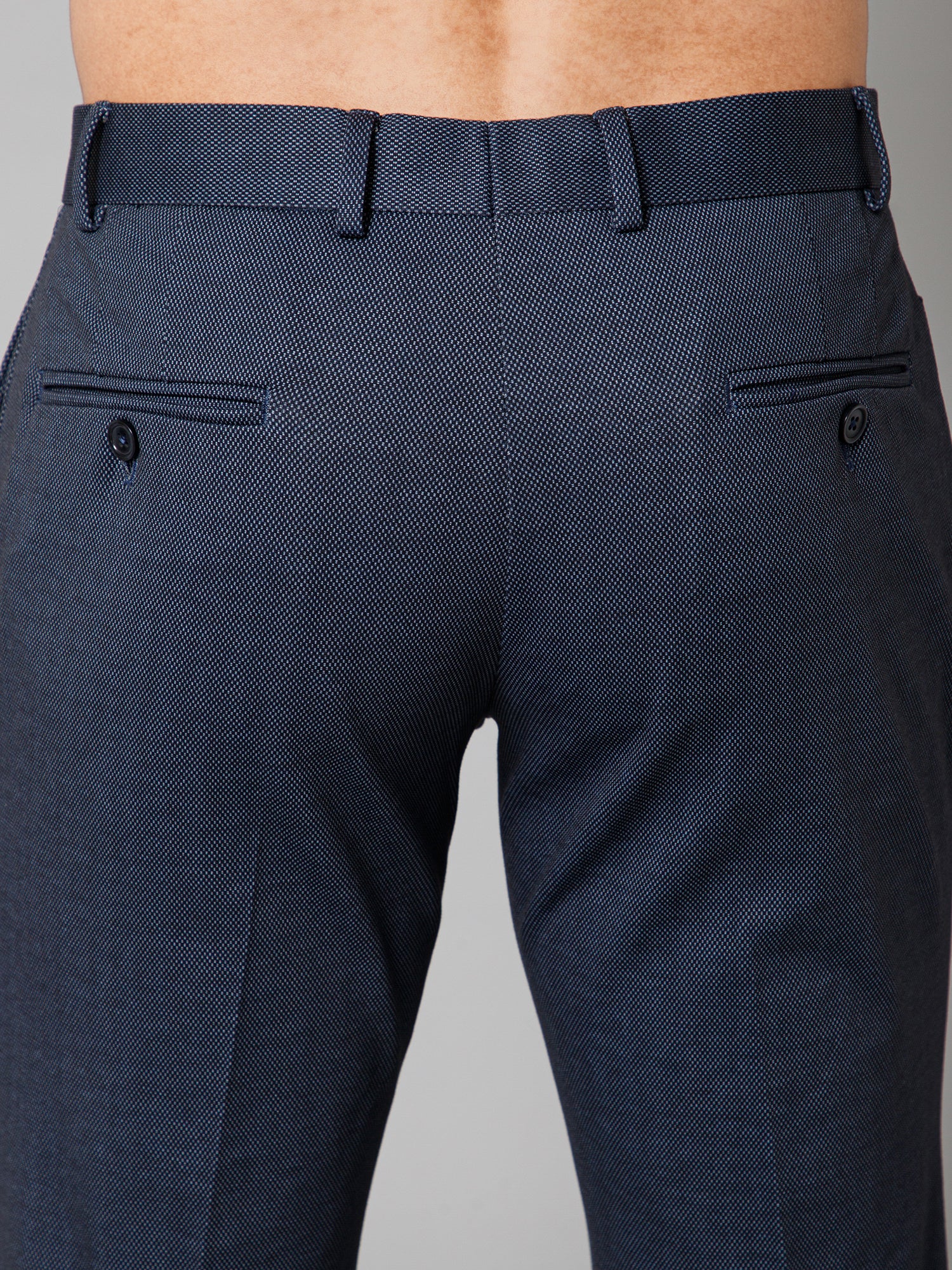 Formal Trouser for Men | Breathable & Soft with Color Fastness Regular Fit Terry Rayon Fabric Self Design Pattern Button Closure - Image 6
