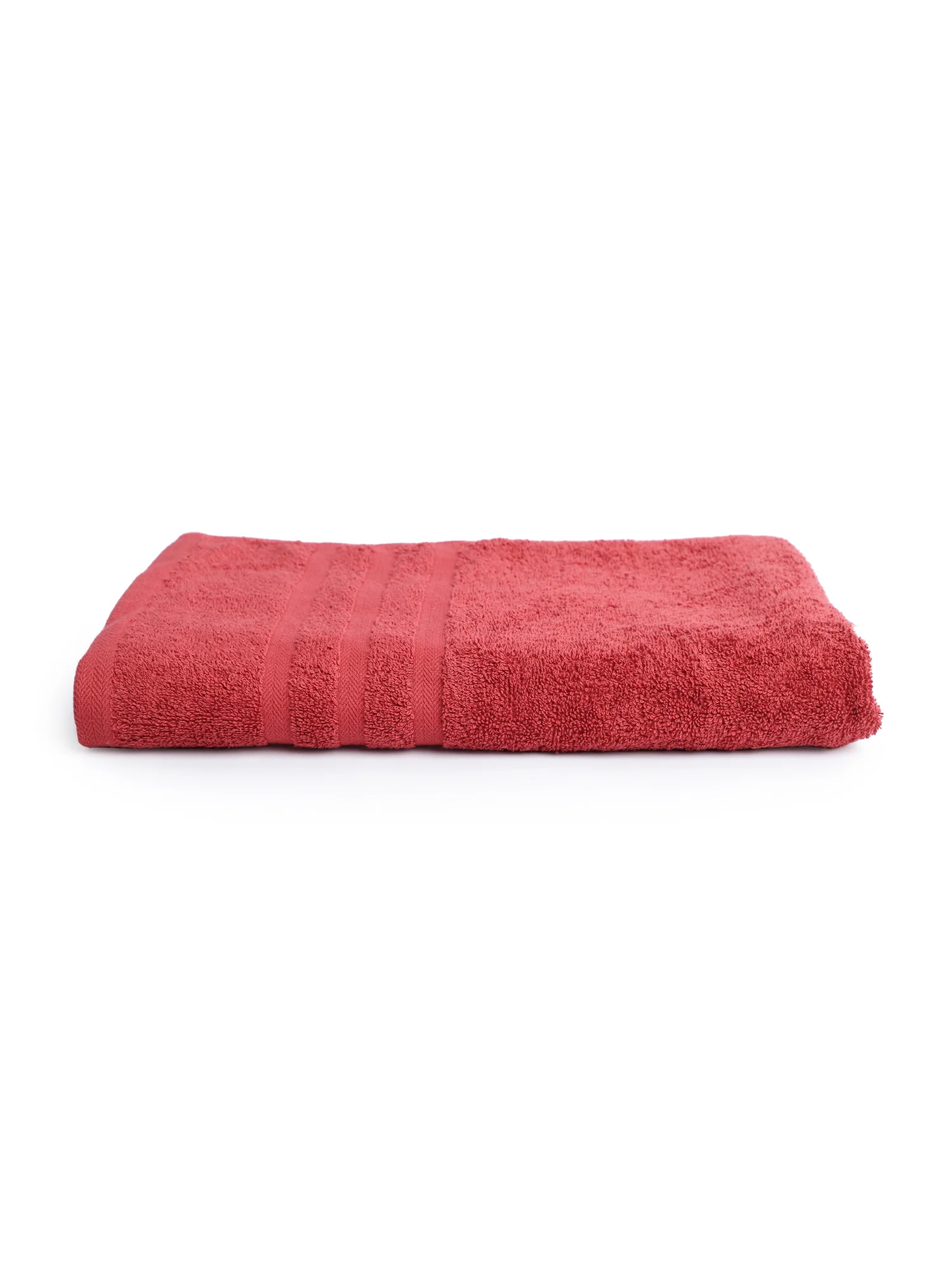 Unisex Red Basic Terry Bath Towel - Image 3