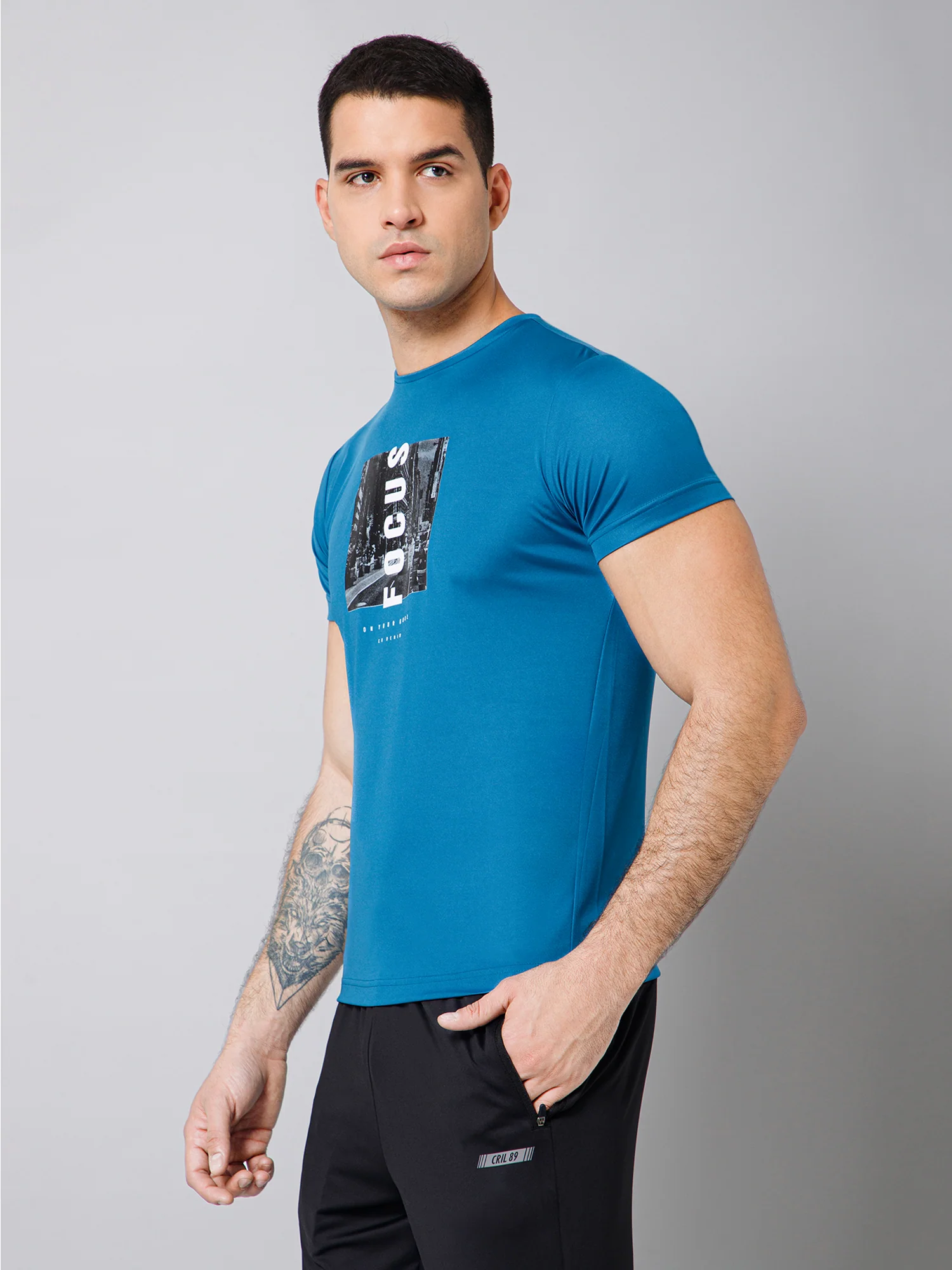 T-Shirt for Men | Breathable & Soft with Color Fastness Regular Fit Round Neck Polyester Fabric Printed Pattern - Image 2