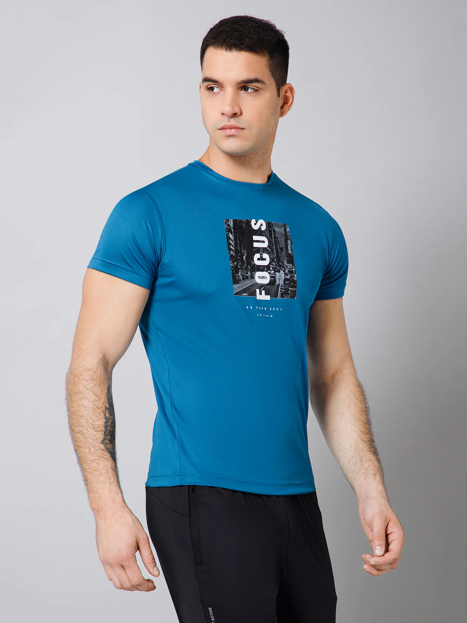 T-Shirt for Men | Breathable & Soft with Color Fastness Regular Fit Round Neck Polyester Fabric Printed Pattern - Image 3