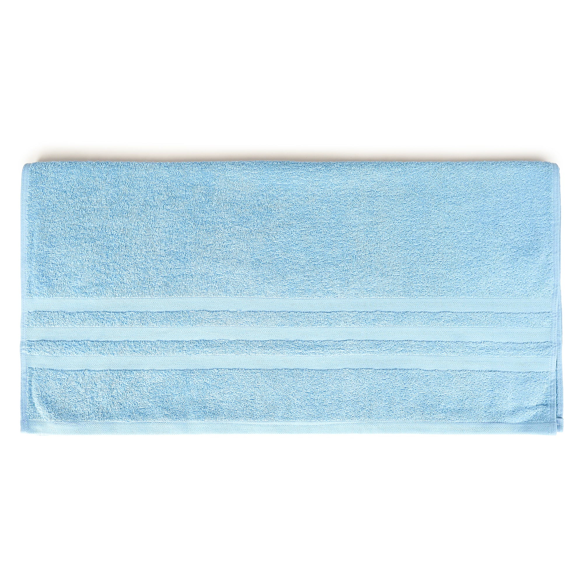 Unisex Sky Blue Basic Terry Bath Towel - Image 4