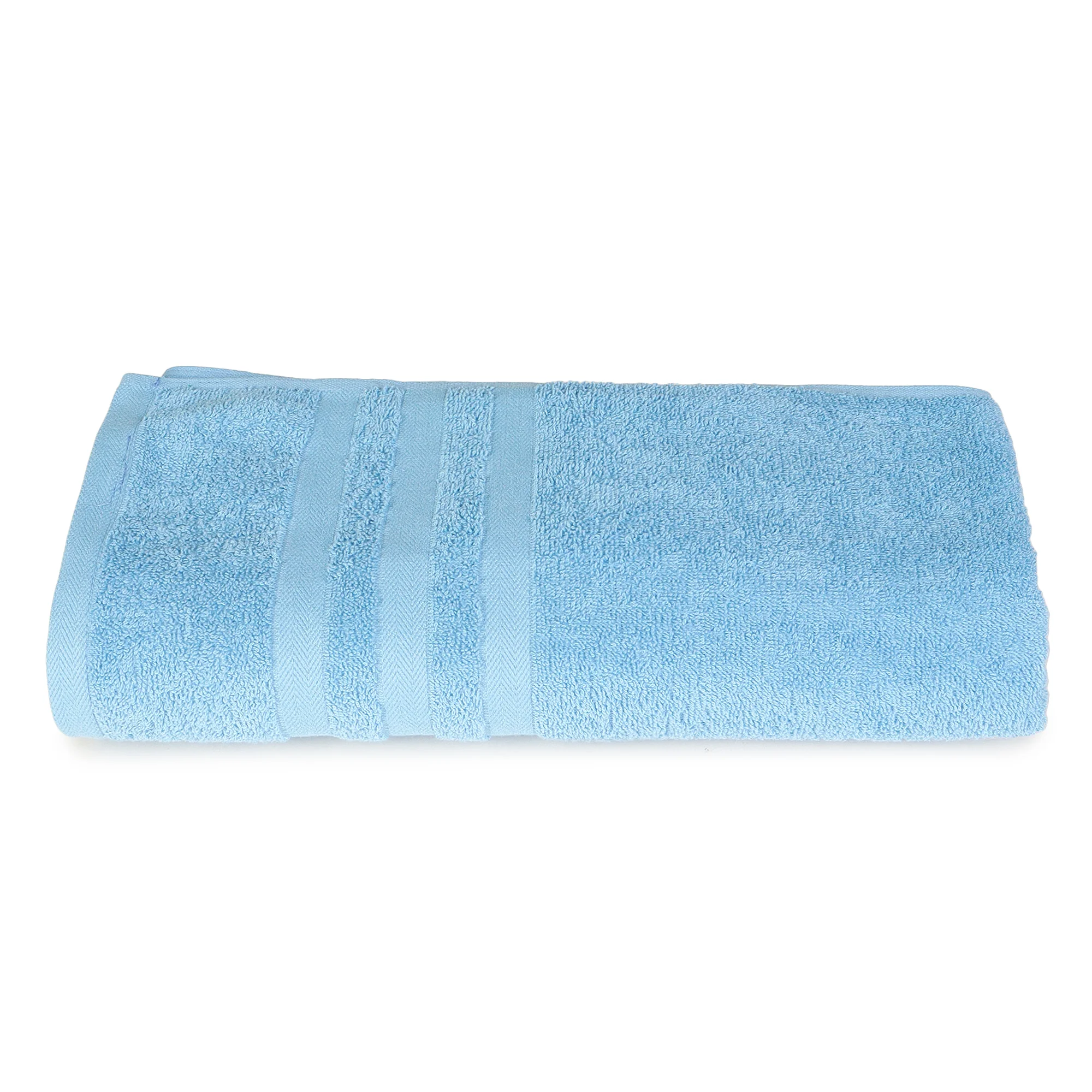 Unisex Sky Blue Basic Terry Bath Towel - Image 5