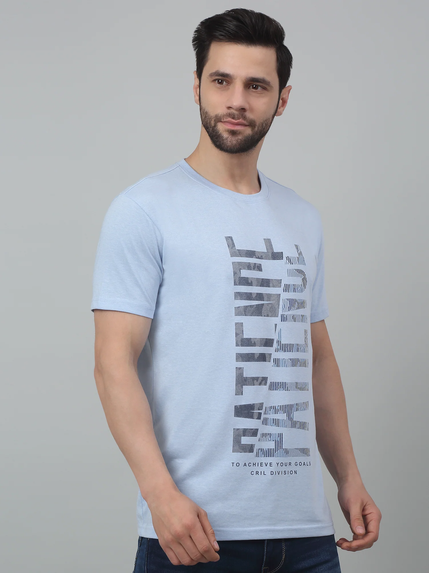 T-Shirt for Men | Breathable & Soft with Color Fastness Regular Fit Round Neck Poly Cotton Fabric Printed Pattern - Image 3