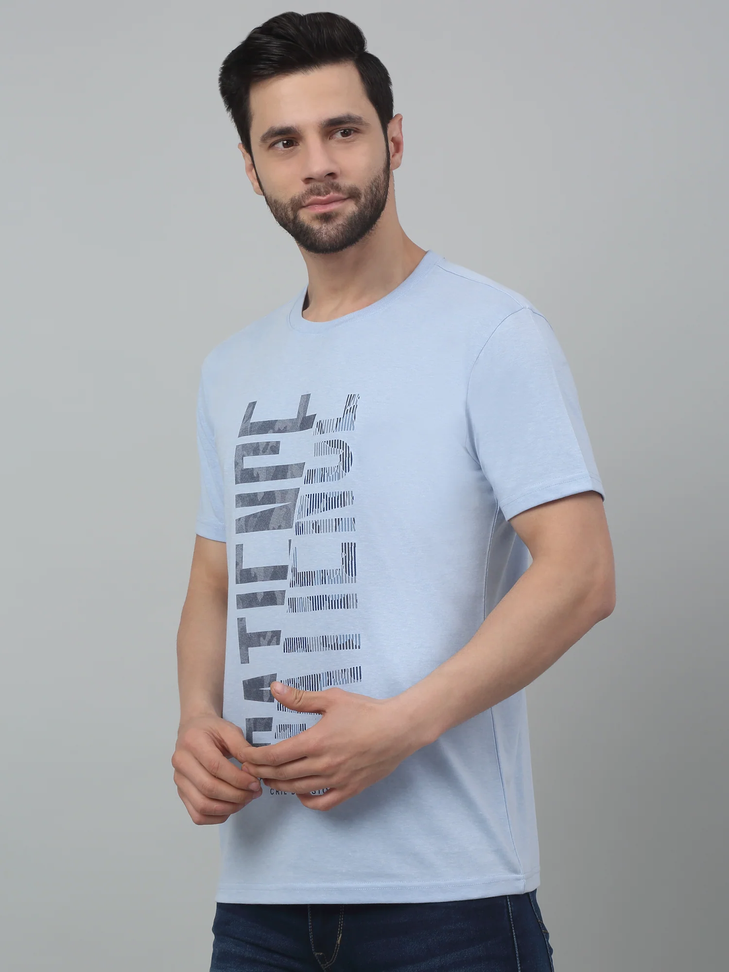 T-Shirt for Men | Breathable & Soft with Color Fastness Regular Fit Round Neck Poly Cotton Fabric Printed Pattern - Image 4