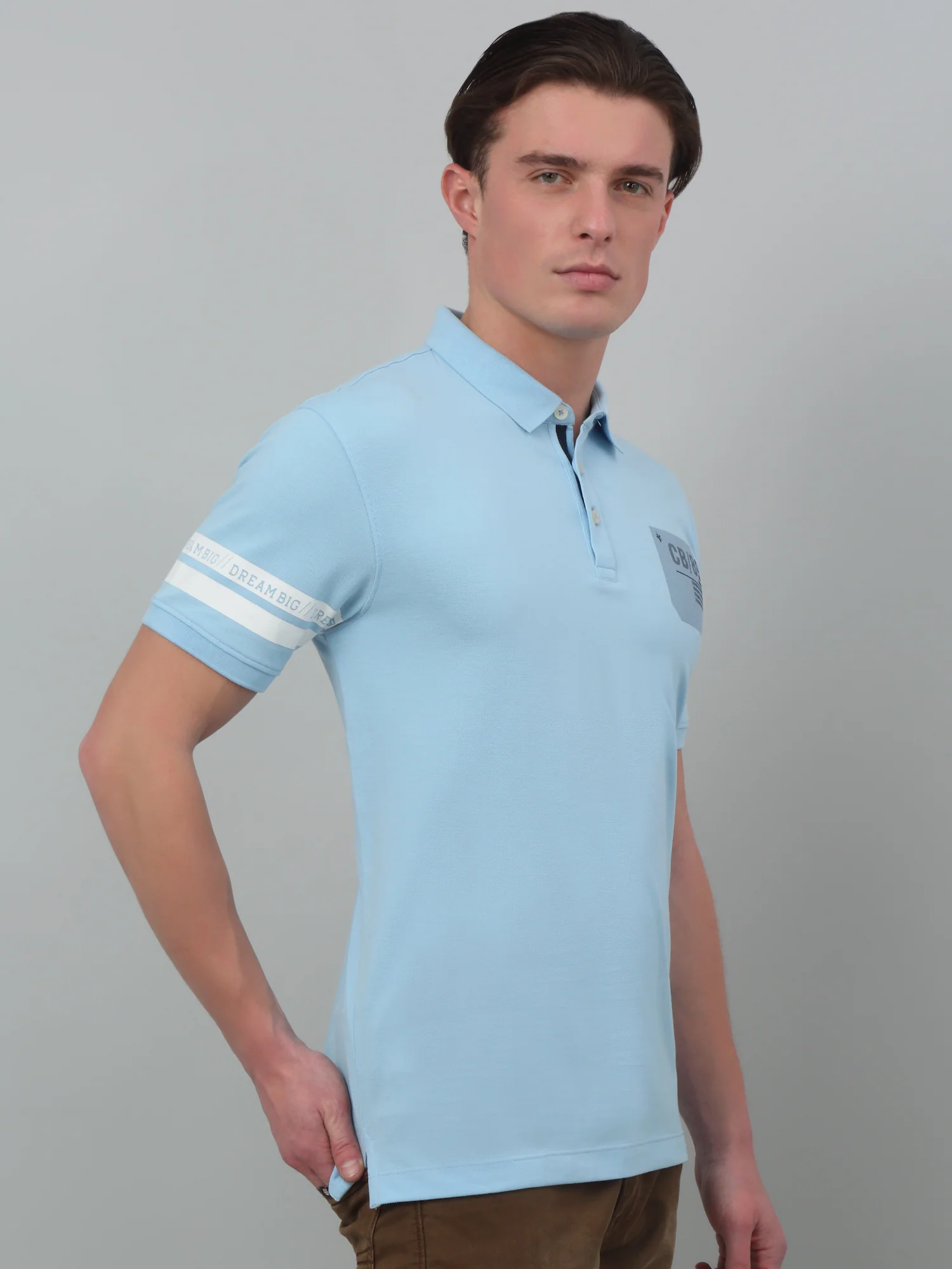 T-Shirt for Men | Breathable & Soft with Color Fastness Regular Fit Polo Neck Poly Cotton Fabric Printed Pattern - Image 3