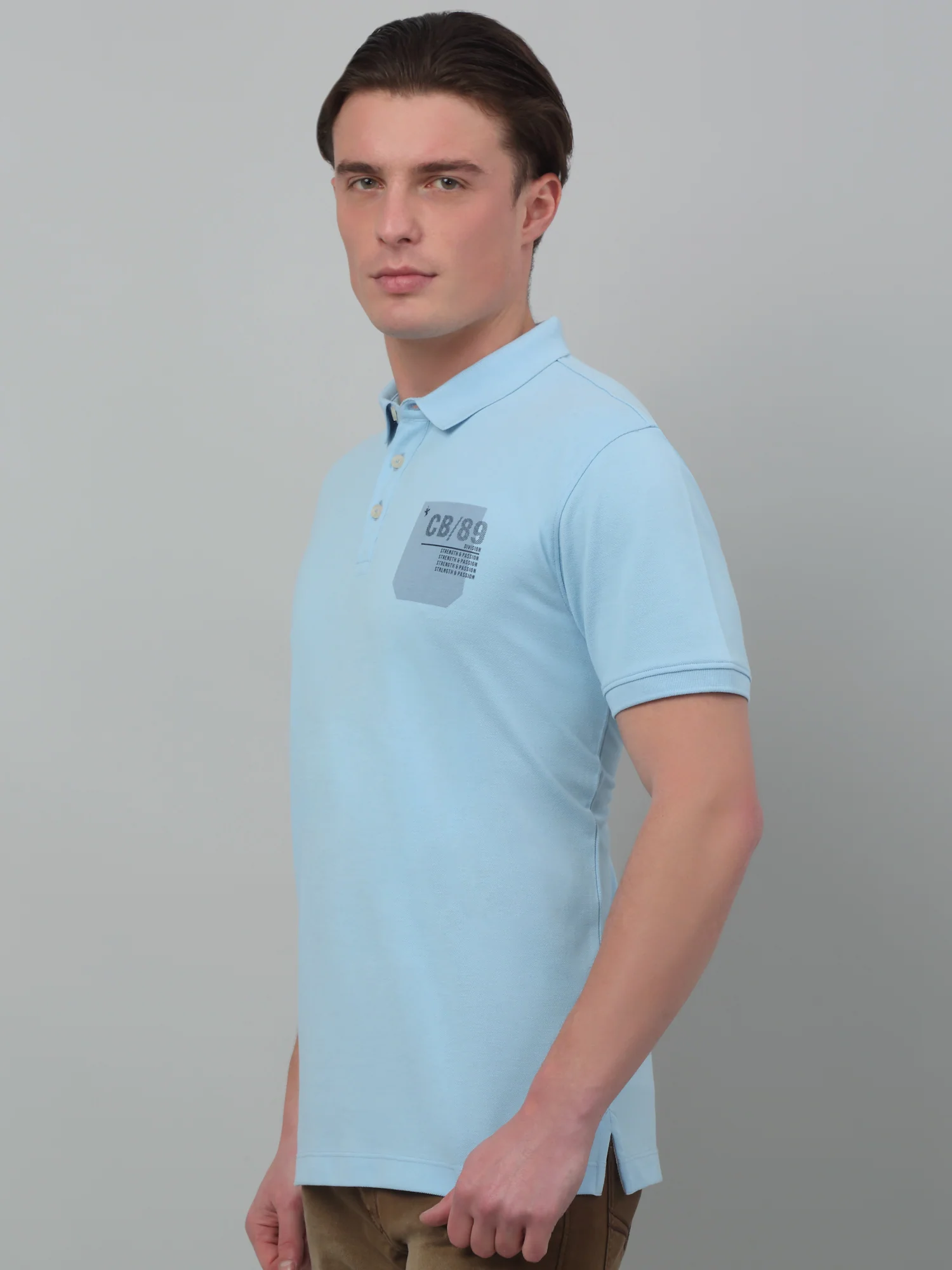 T-Shirt for Men | Breathable & Soft with Color Fastness Regular Fit Polo Neck Poly Cotton Fabric Printed Pattern - Image 4