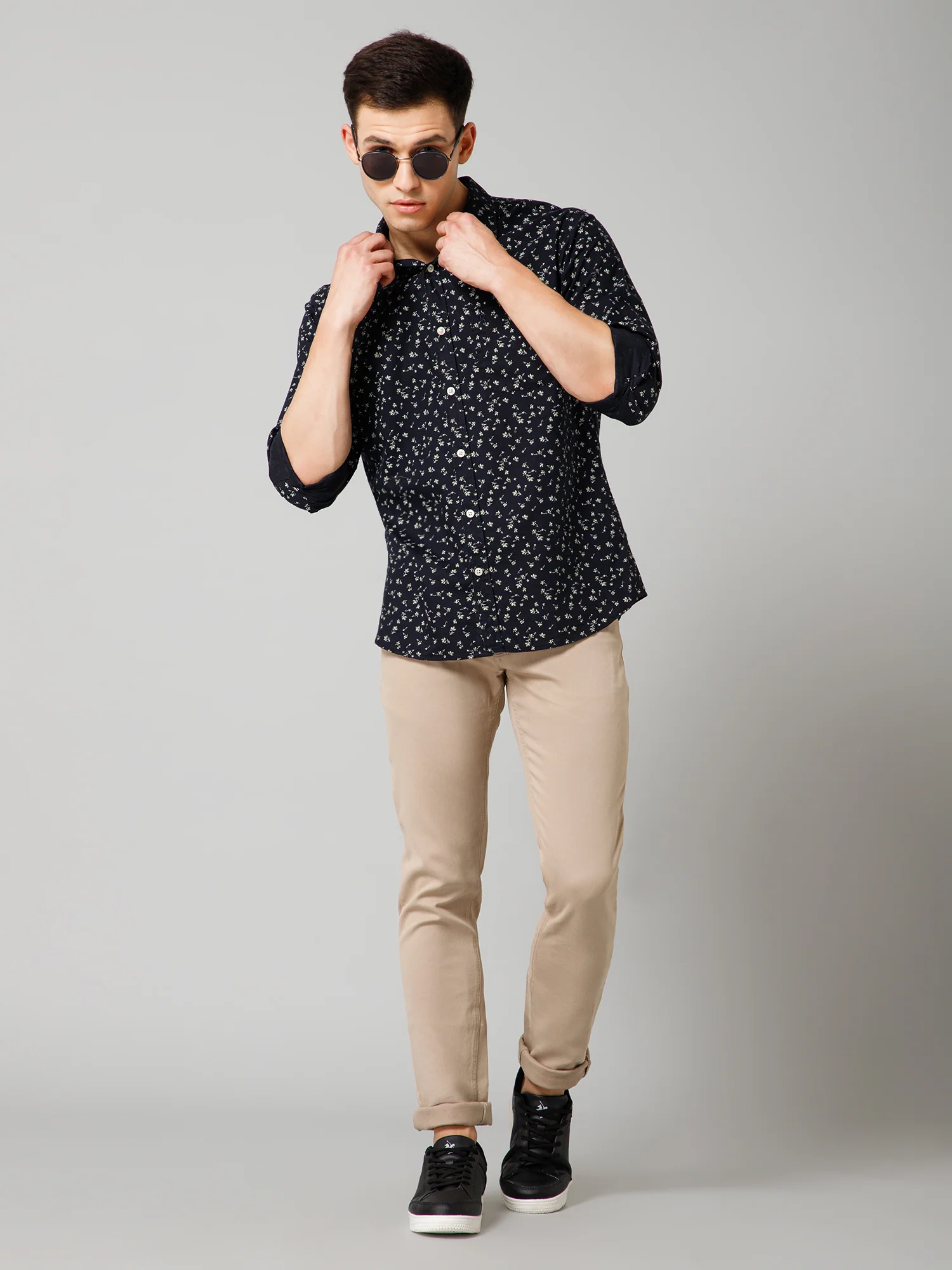 Men's Casual Flat front Fawn  Trousers - Image 5