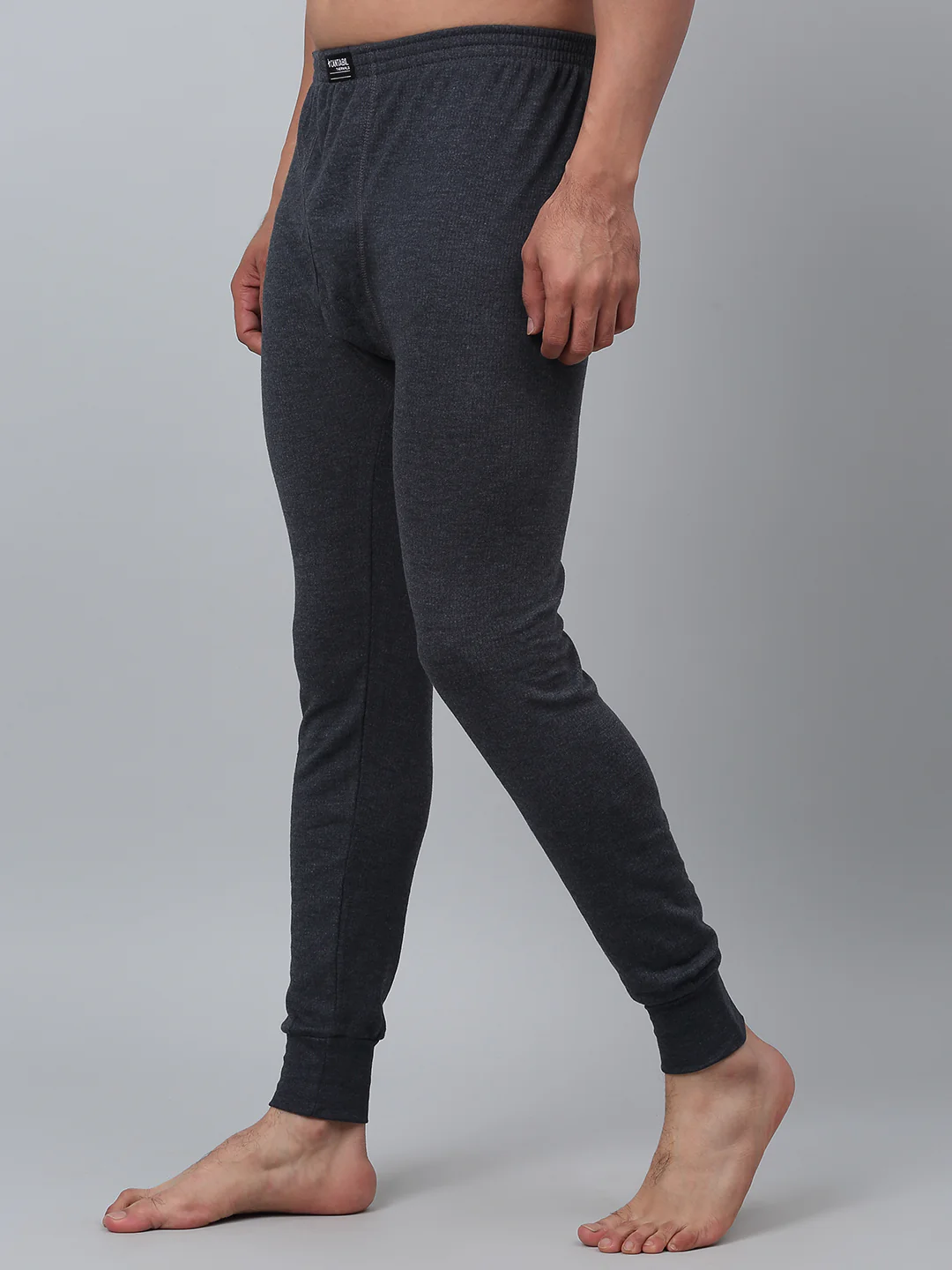 Solid Non Pleated Regular Fit Mid Rise Grey Thermal Trouser For Men - Image 2