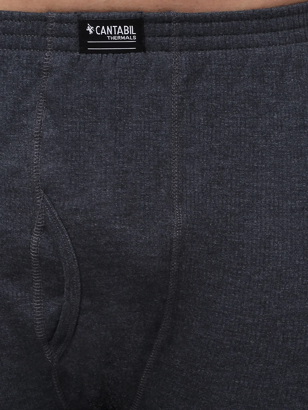 Solid Non Pleated Regular Fit Mid Rise Grey Thermal Trouser For Men - Image 4