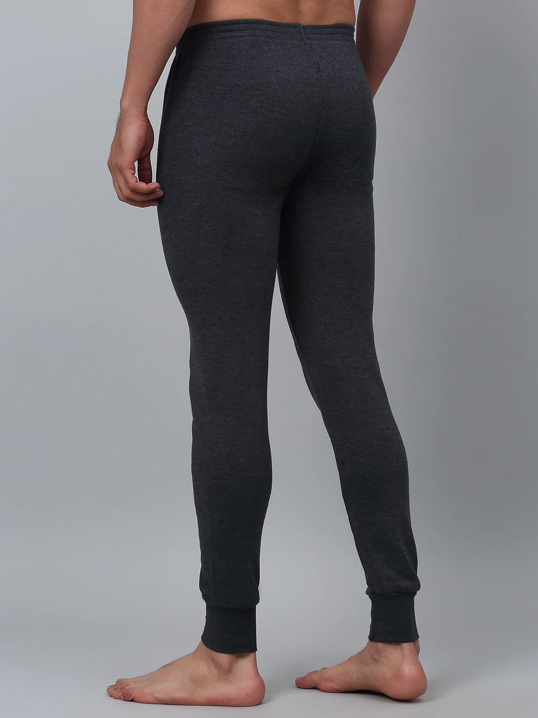 Solid Non Pleated Regular Fit Mid Rise Grey Thermal Trouser For Men - Image 5
