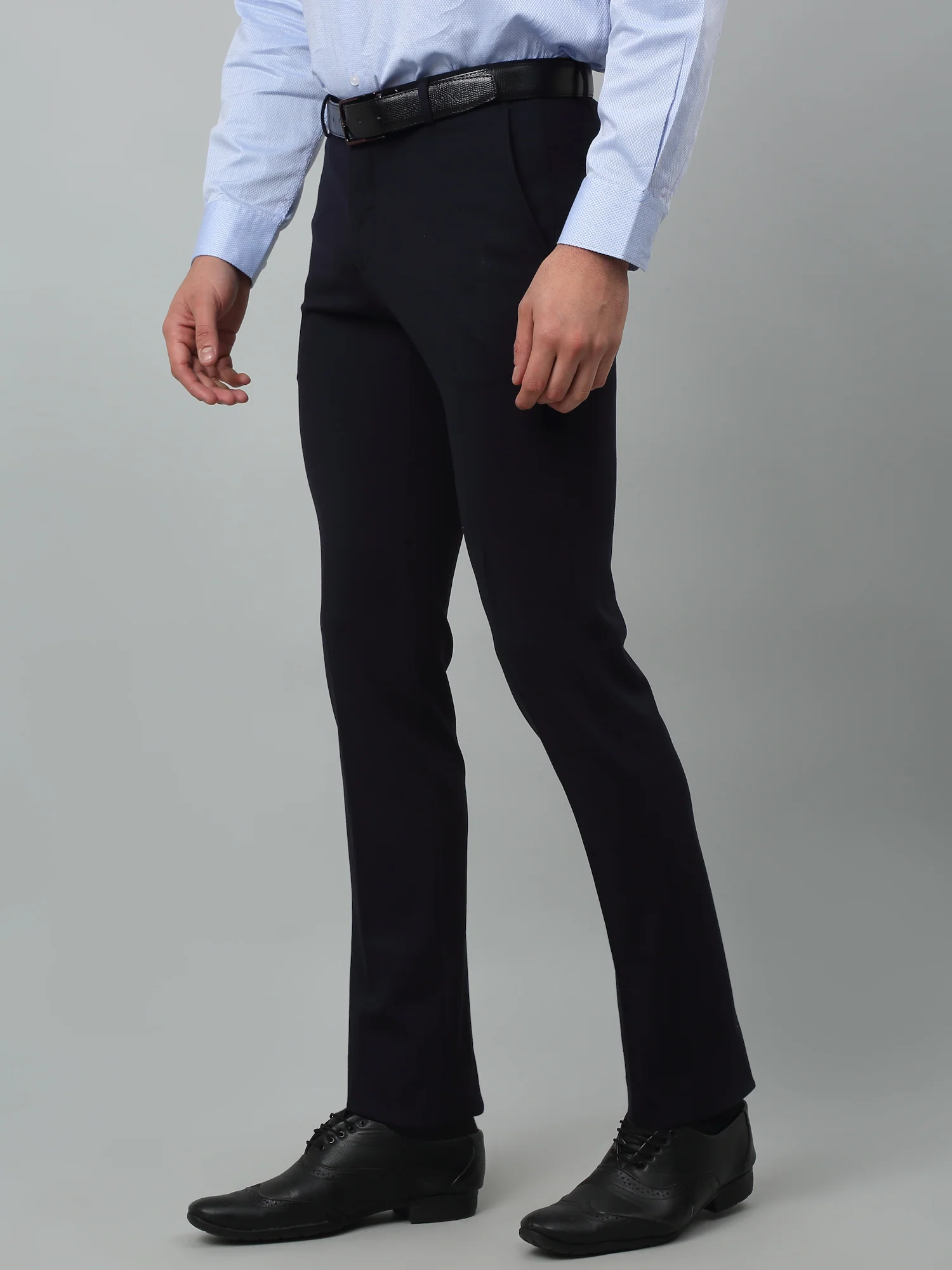 Formal Trouser for Men | Breathable & Soft with Color Fastness Regular Fit Terry Rayon Fabric Solid Pattern Hook & Eye Closure - Image 3