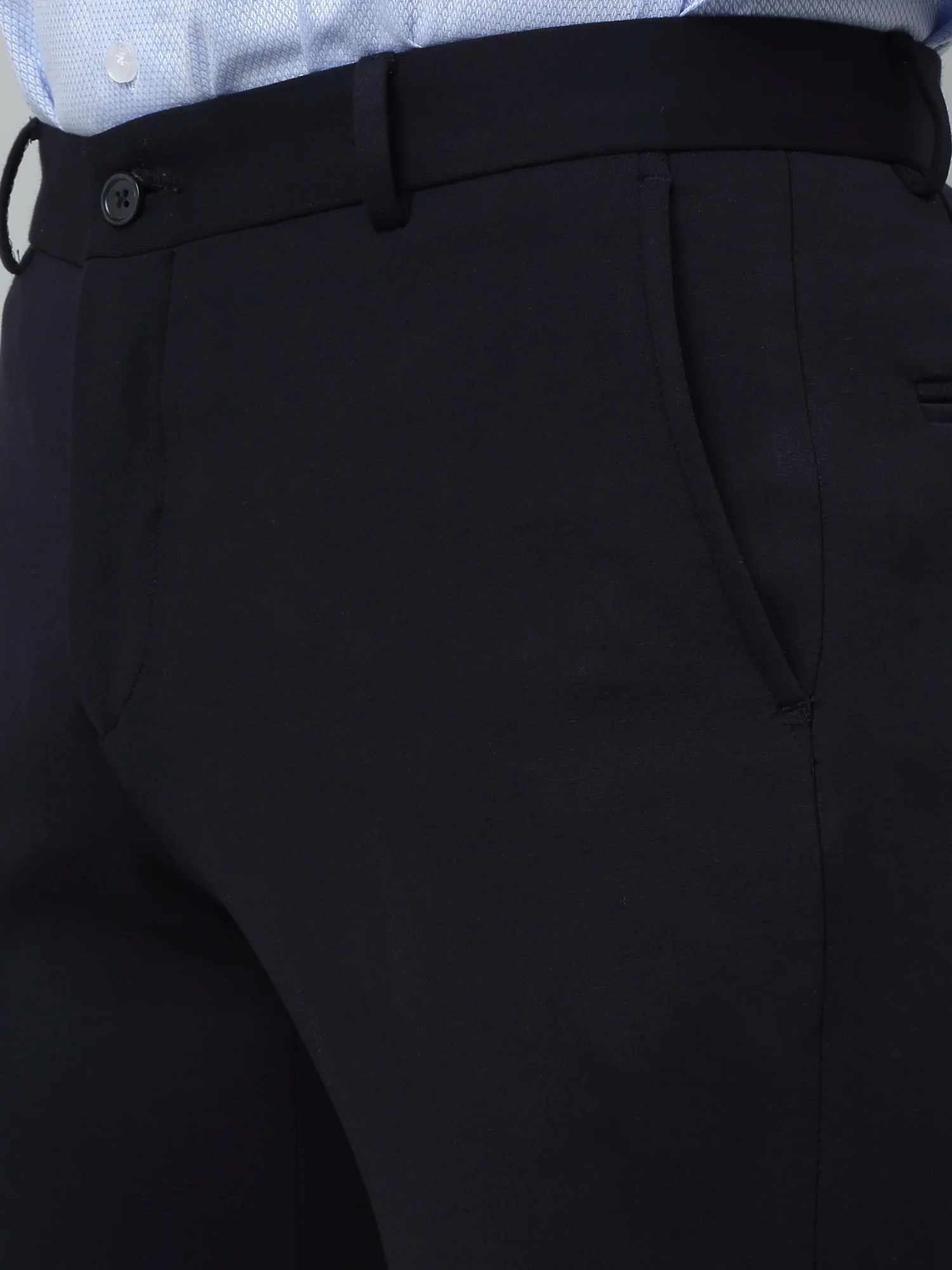 Formal Trouser for Men | Breathable & Soft with Color Fastness Regular Fit Terry Rayon Fabric Solid Pattern Hook & Eye Closure - Image 5