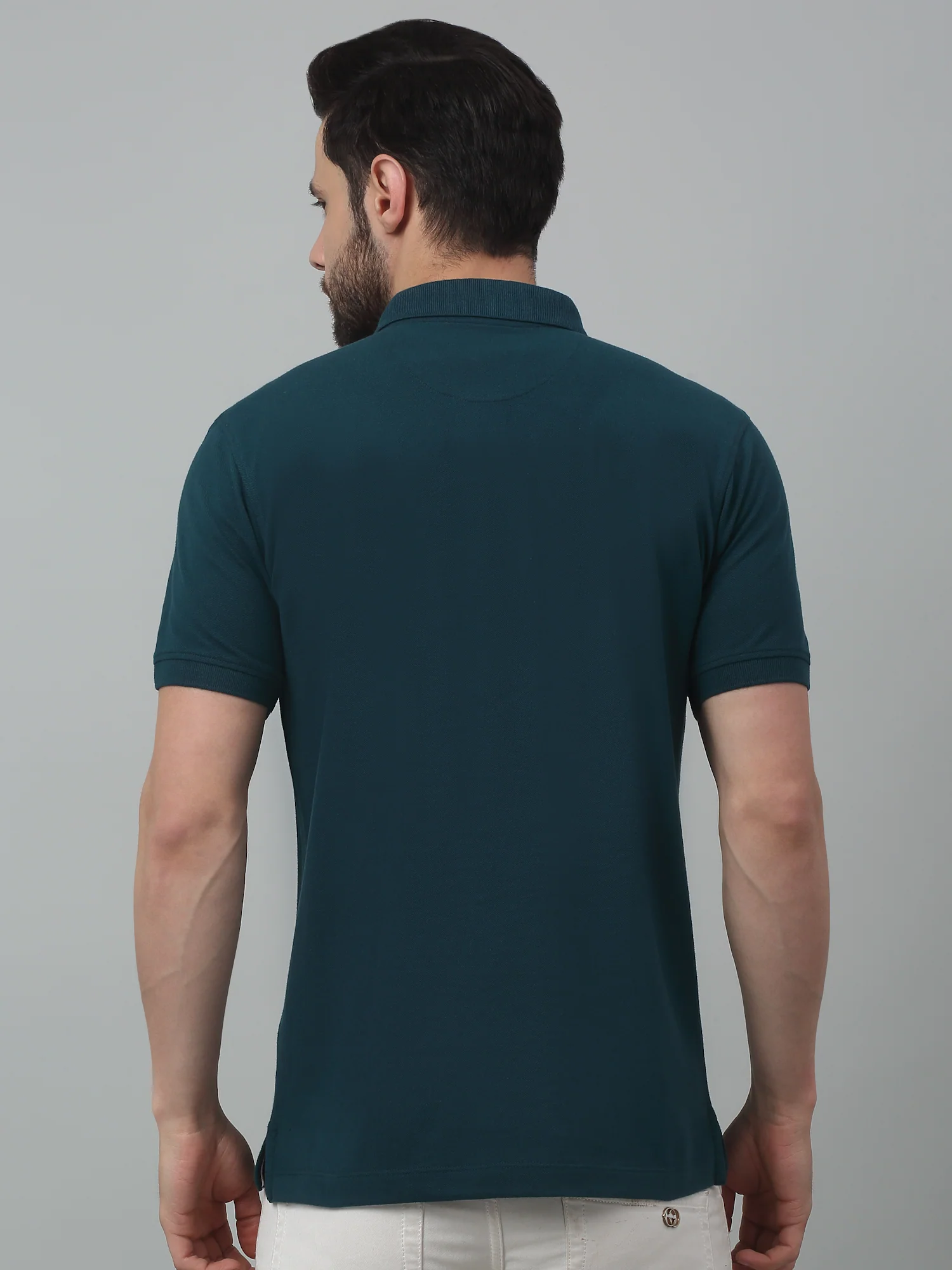 T-Shirt for Men | Breathable & Soft with Color Fastness Regular Fit Polo Neck Poly Cotton Fabric Solid Pattern - Image 2