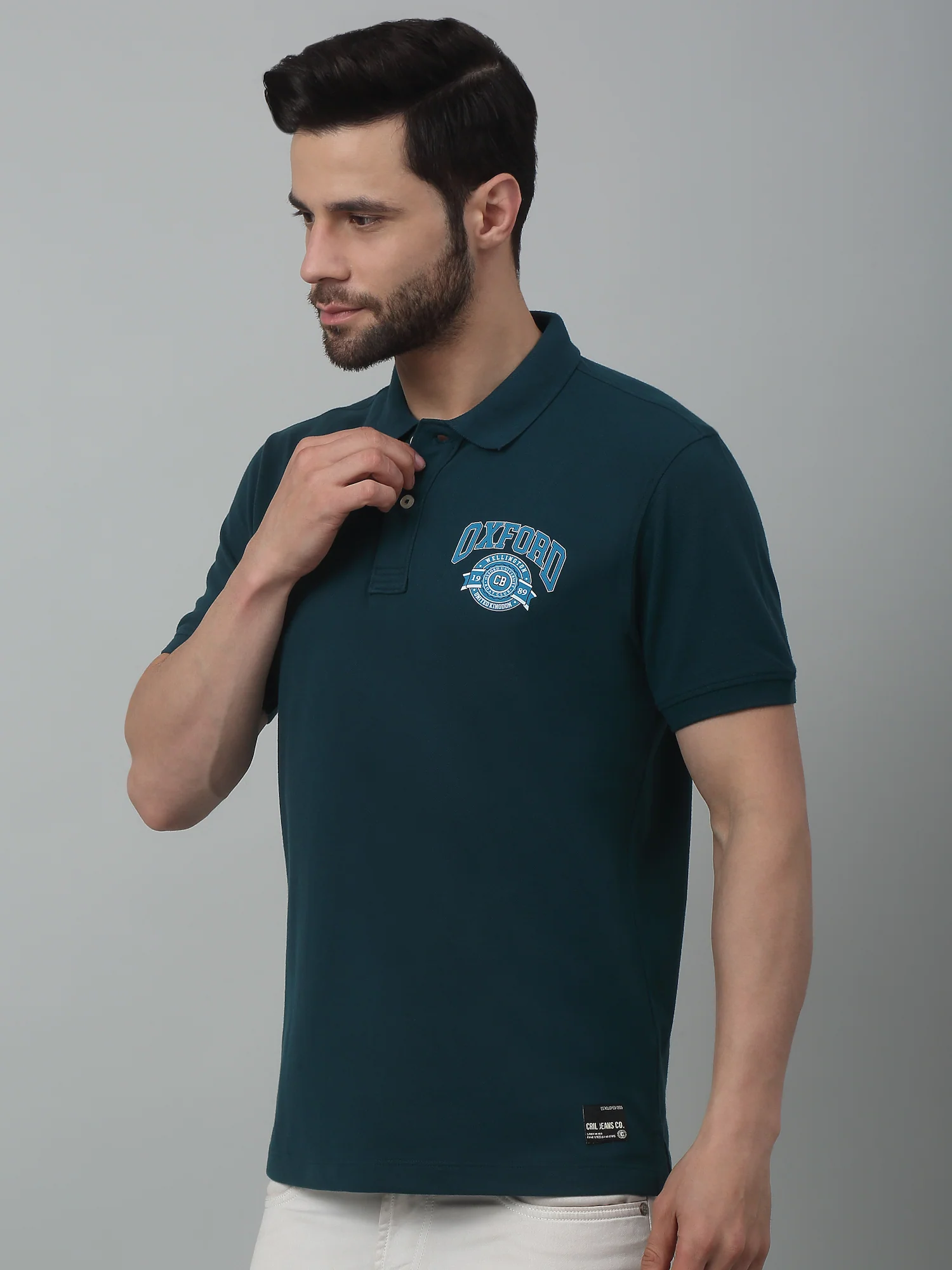 T-Shirt for Men | Breathable & Soft with Color Fastness Regular Fit Polo Neck Poly Cotton Fabric Solid Pattern - Image 4