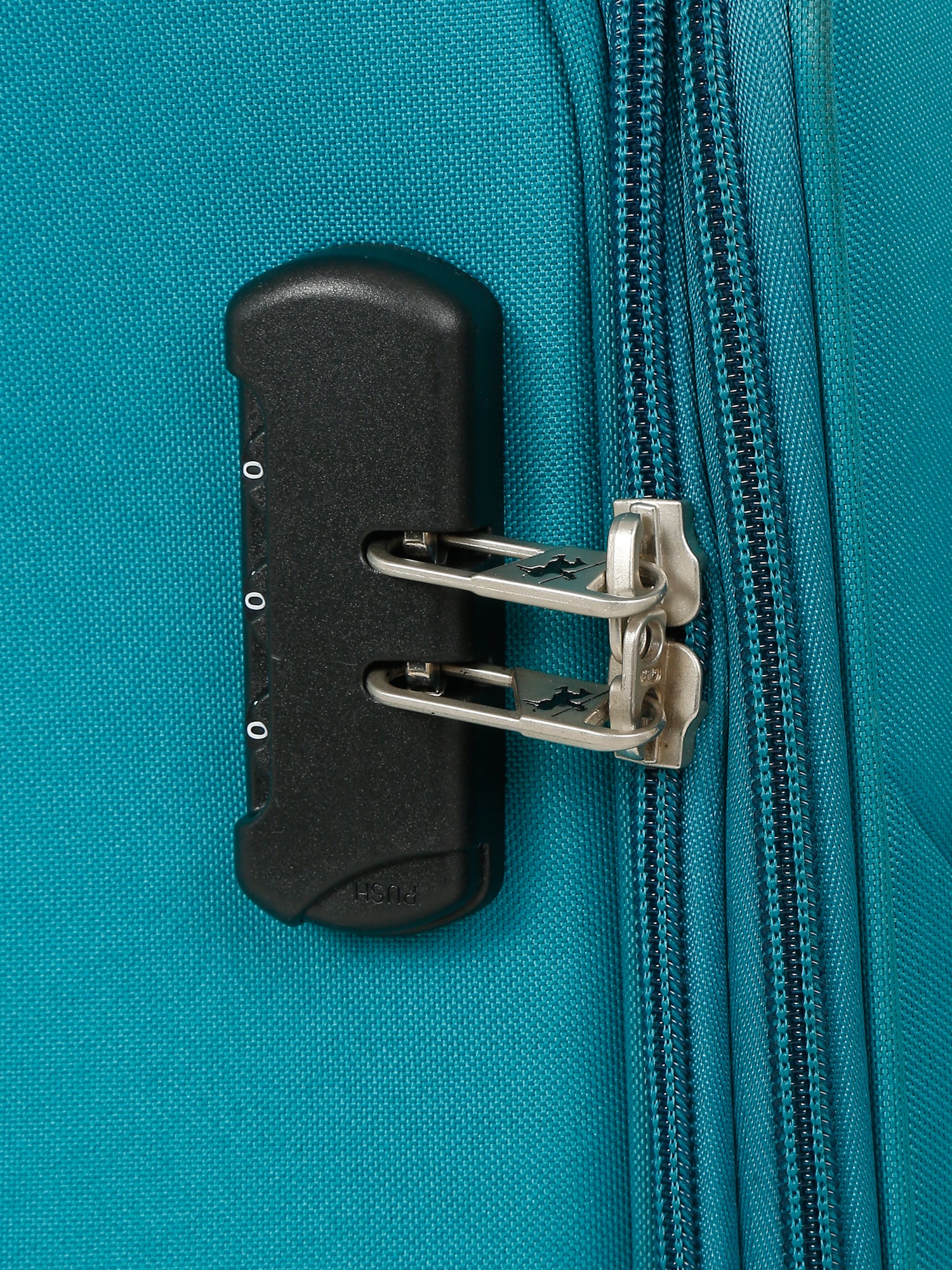 Unisex Teal Fashion Soft Luggage Trolley Bag - Image 2