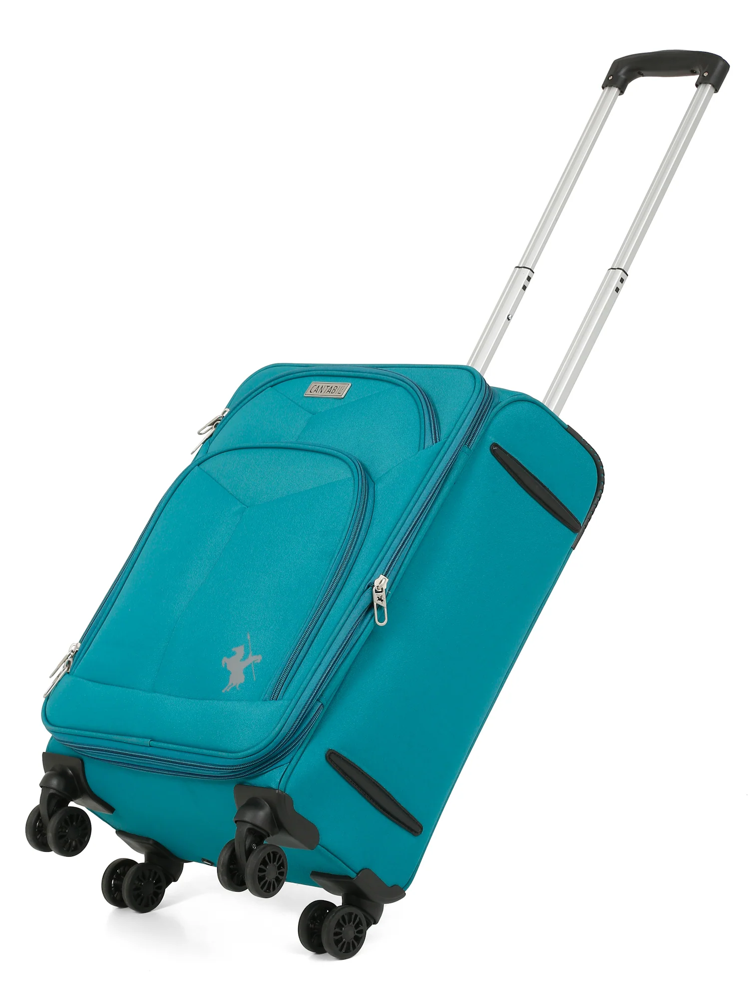 Unisex Teal Fashion Soft Luggage Trolley Bag - Image 7
