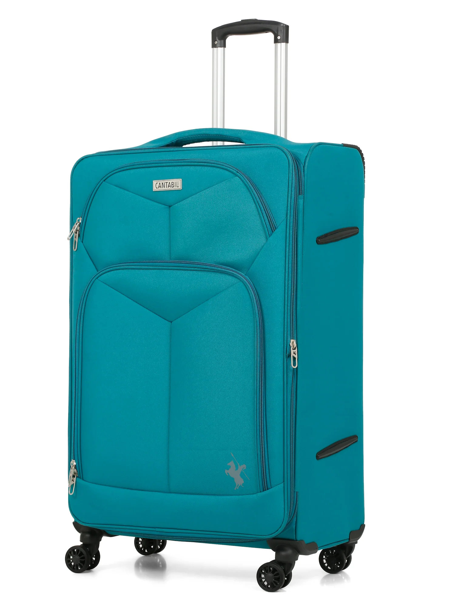 Unisex Teal Fashion Soft Luggage Trolley Bag - Image 3