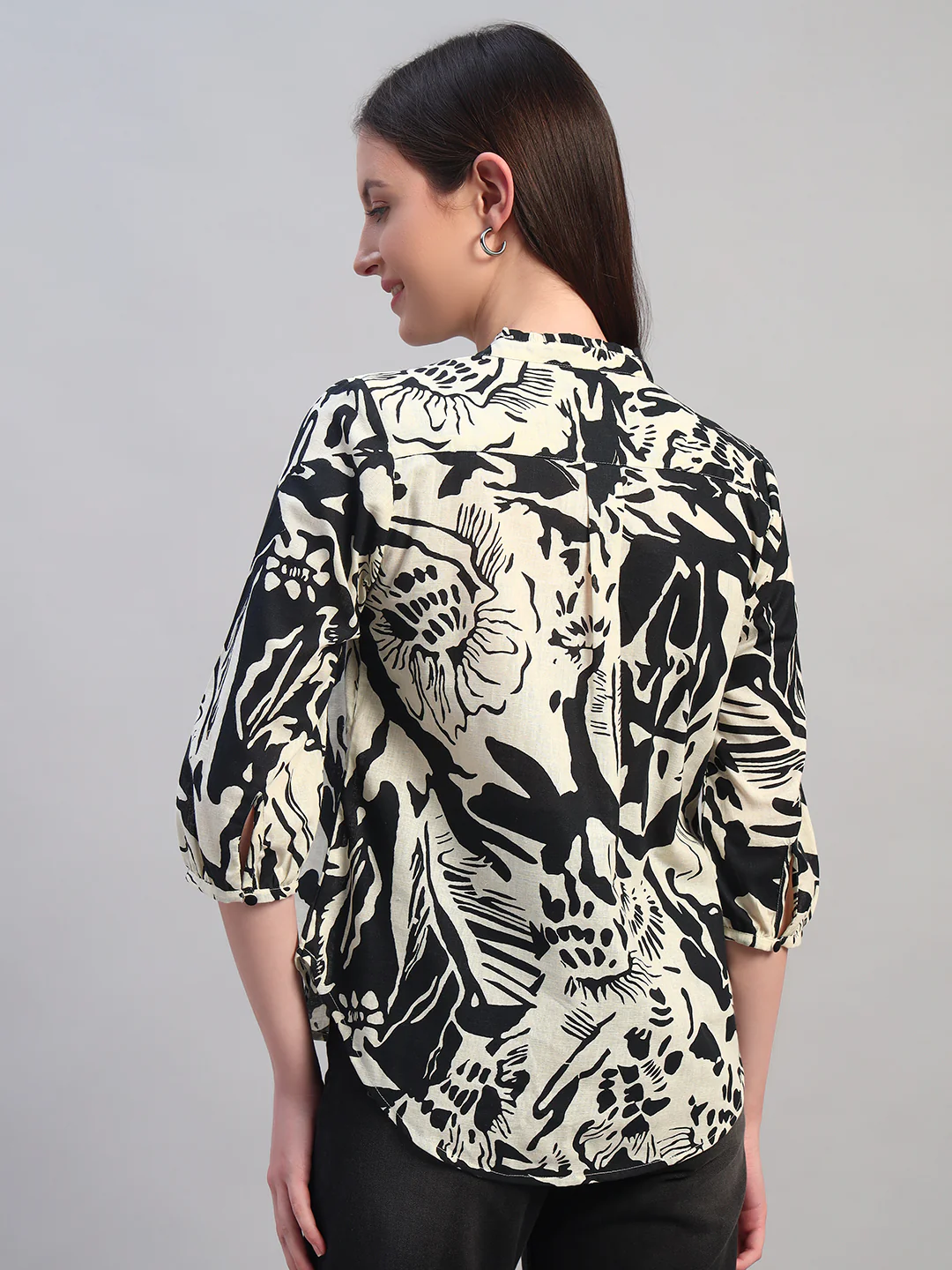 Tunic for Women | Breathable & Soft with Color Fastness Regular Fit Round Neck Cotton Linen Fabric Printed Pattern - Image 5