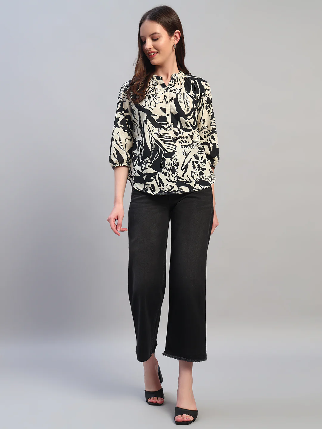 Tunic for Women | Breathable & Soft with Color Fastness Regular Fit Round Neck Cotton Linen Fabric Printed Pattern - Image 9