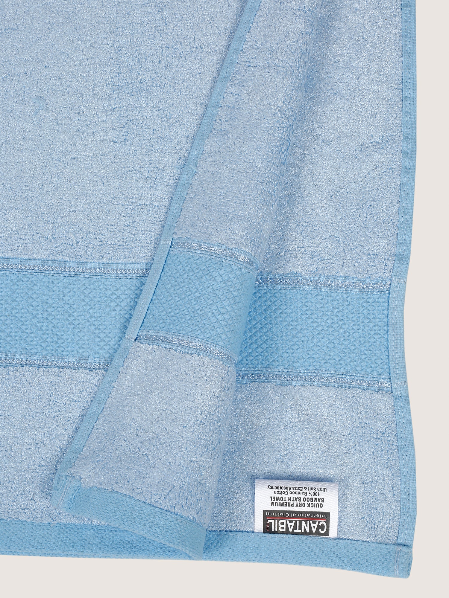 Unisex Sky Blue Basic Terry Bath Towel - Image 4