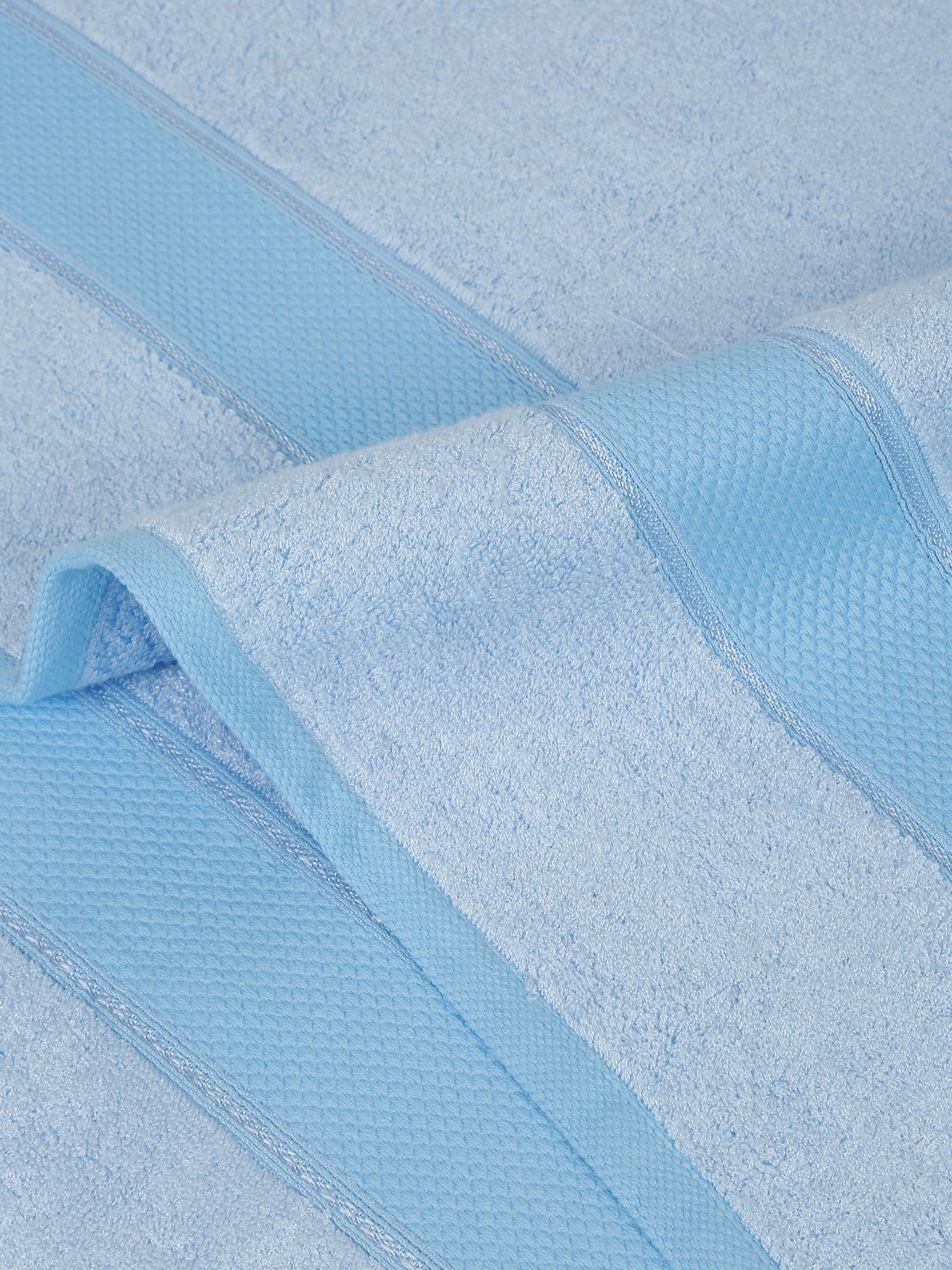 Unisex Sky Blue Basic Terry Bath Towel - Image 5