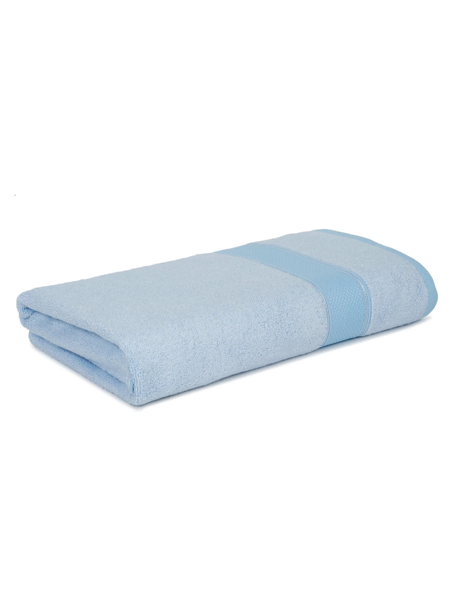 Unisex Sky Blue Basic Terry Bath Towel - Image 8