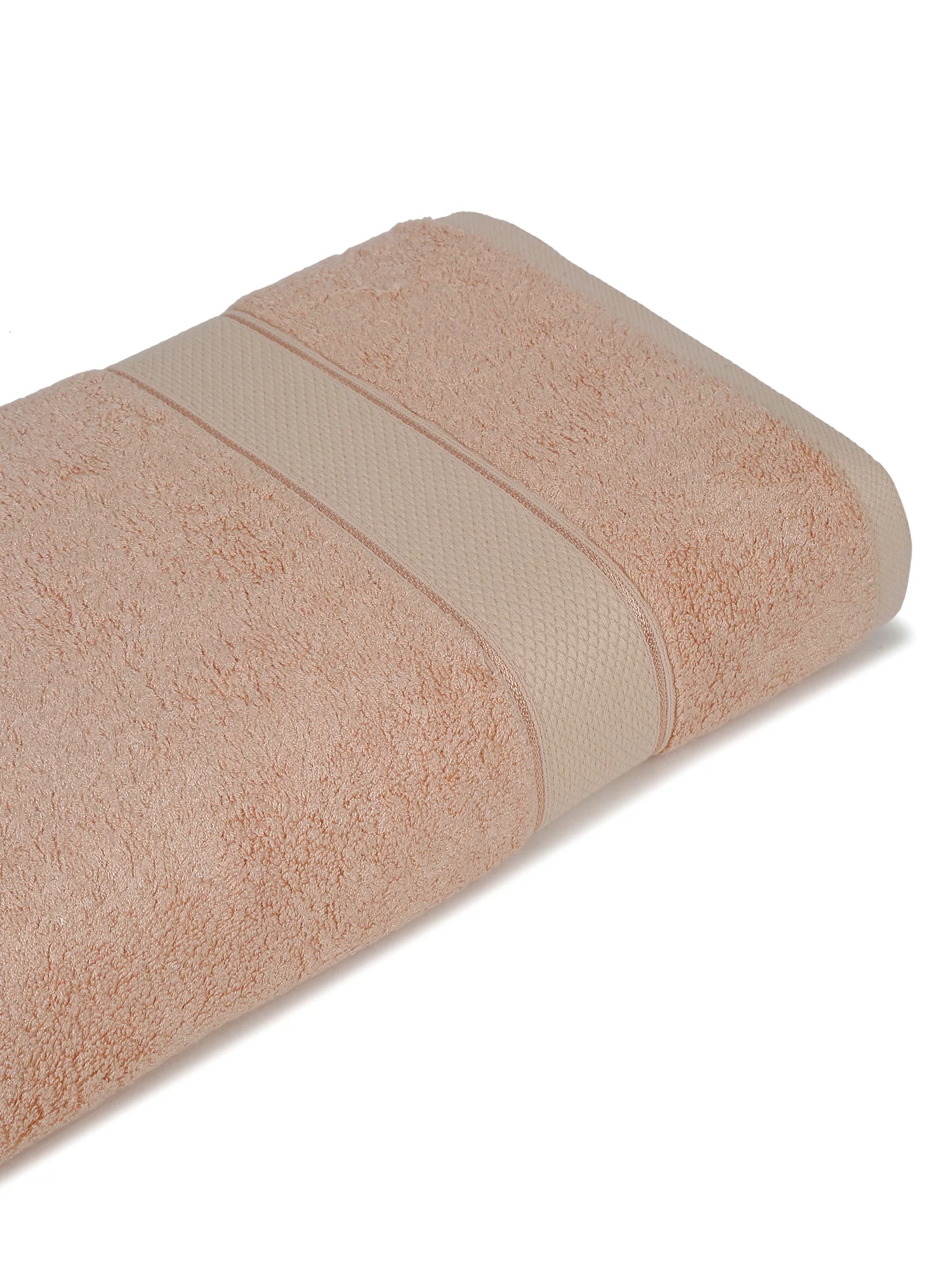 Unisex Peach Basic Terry Bath Towel - Image 2