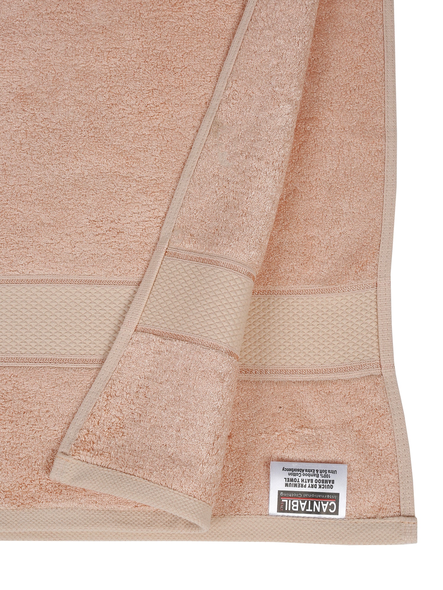 Unisex Peach Basic Terry Bath Towel - Image 4