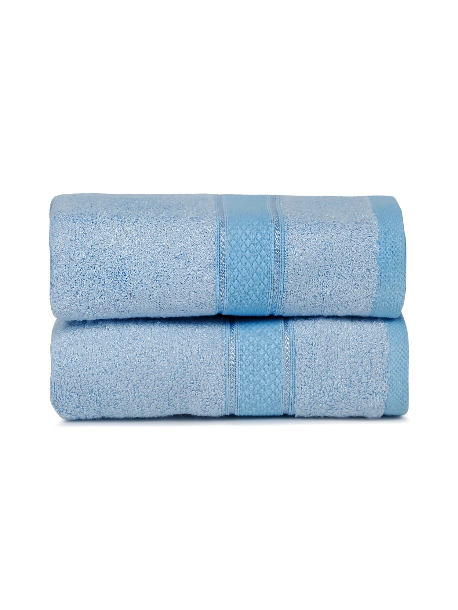 Unisex Sky Blue Basic Terry Hand Towel -Pack of Two - Image 3