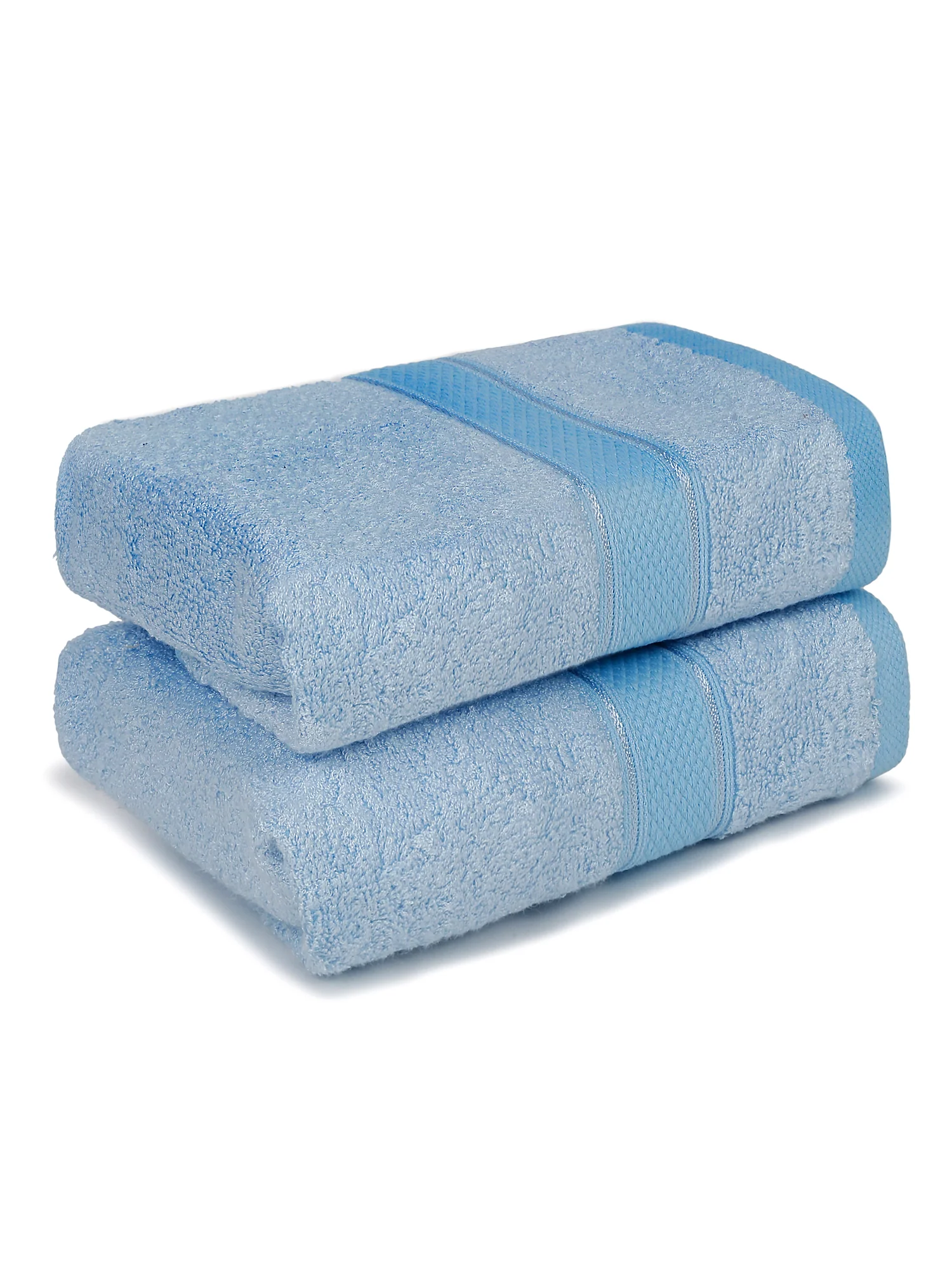 Unisex Sky Blue Basic Terry Hand Towel -Pack of Two - Image 4
