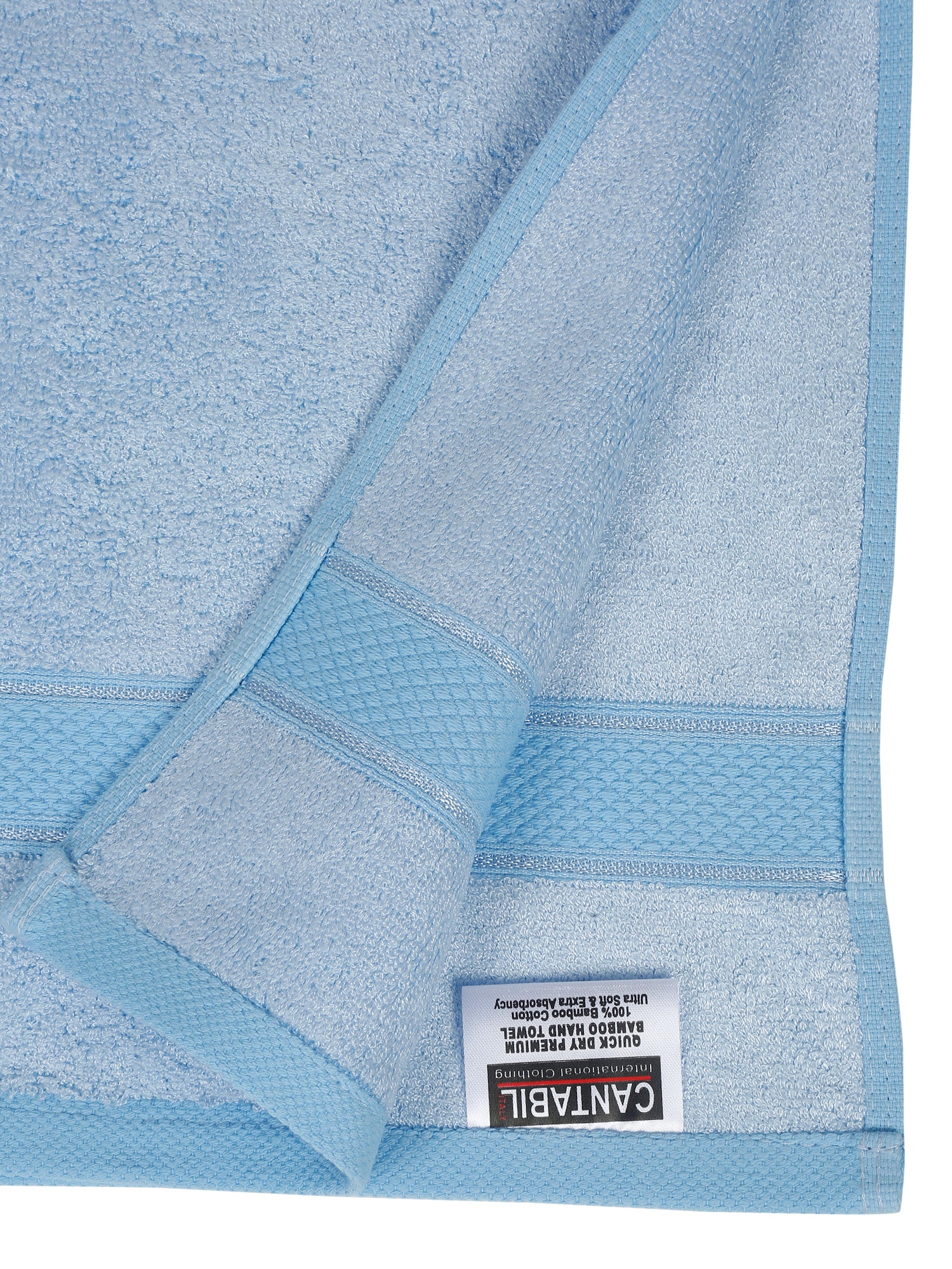 Unisex Sky Blue Basic Terry Hand Towel -Pack of Two - Image 6