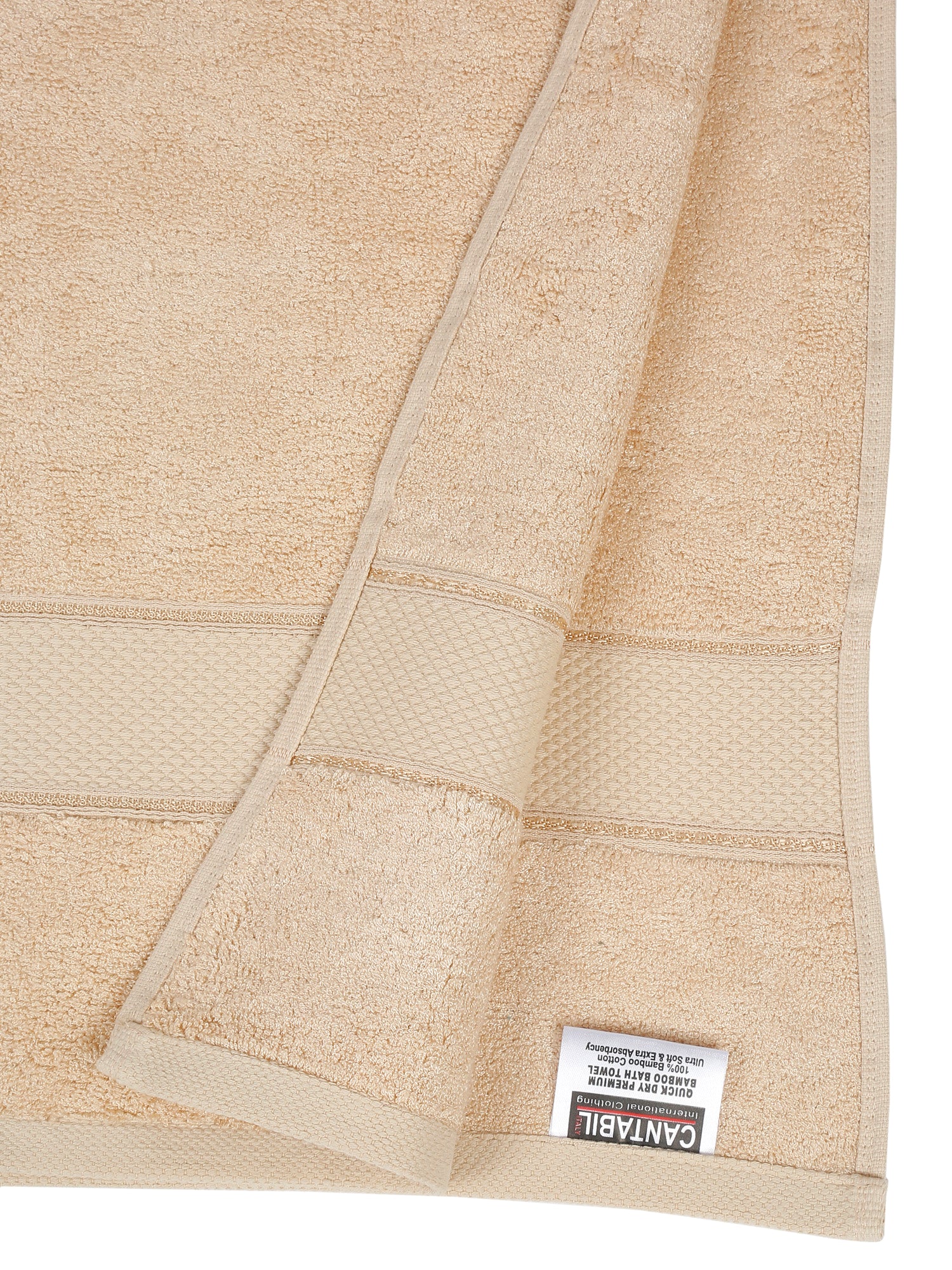 Unisex Beige Basic Terry Bath Towel - Image 3