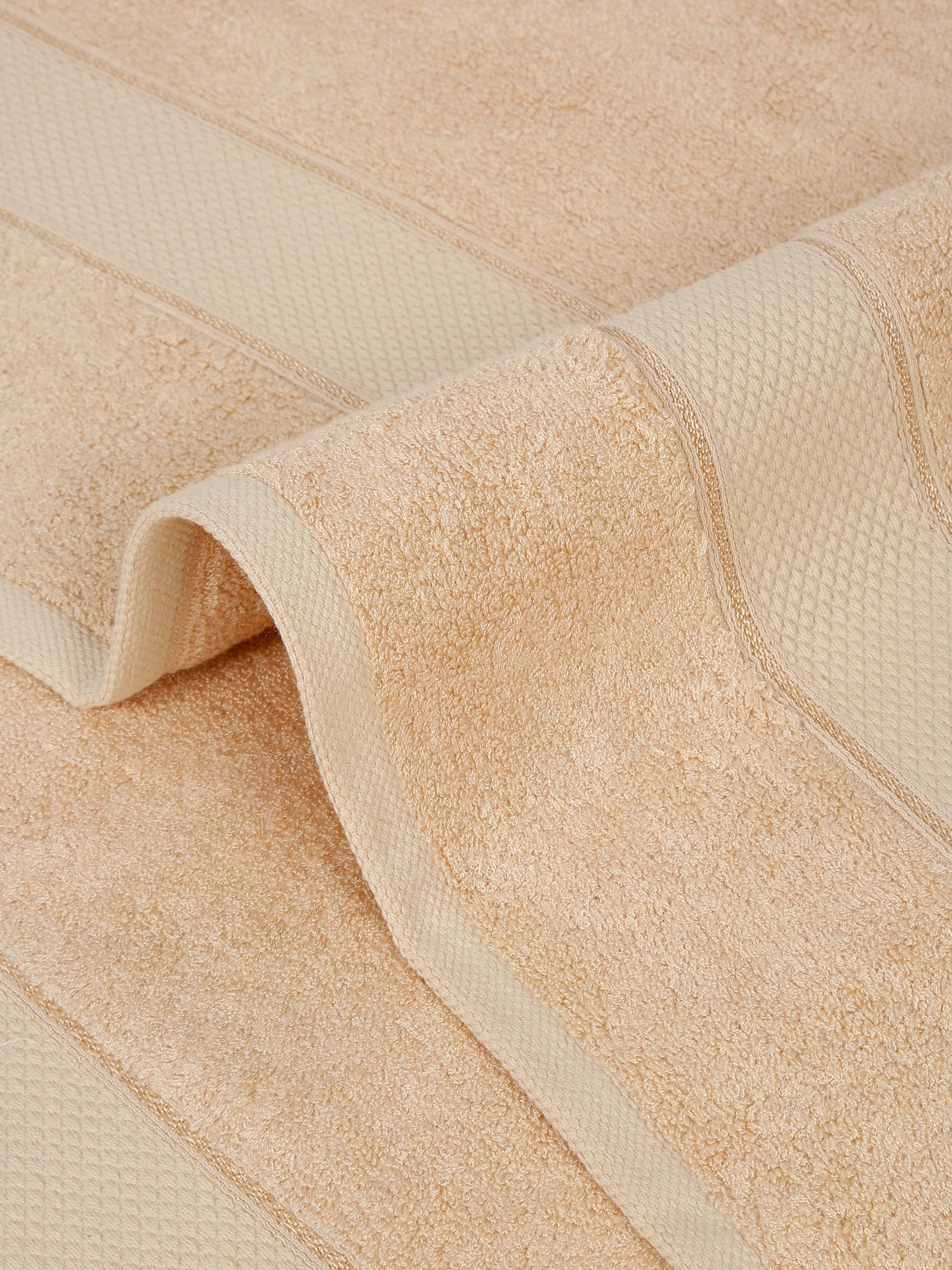 Unisex Beige Basic Terry Bath Towel - Image 4