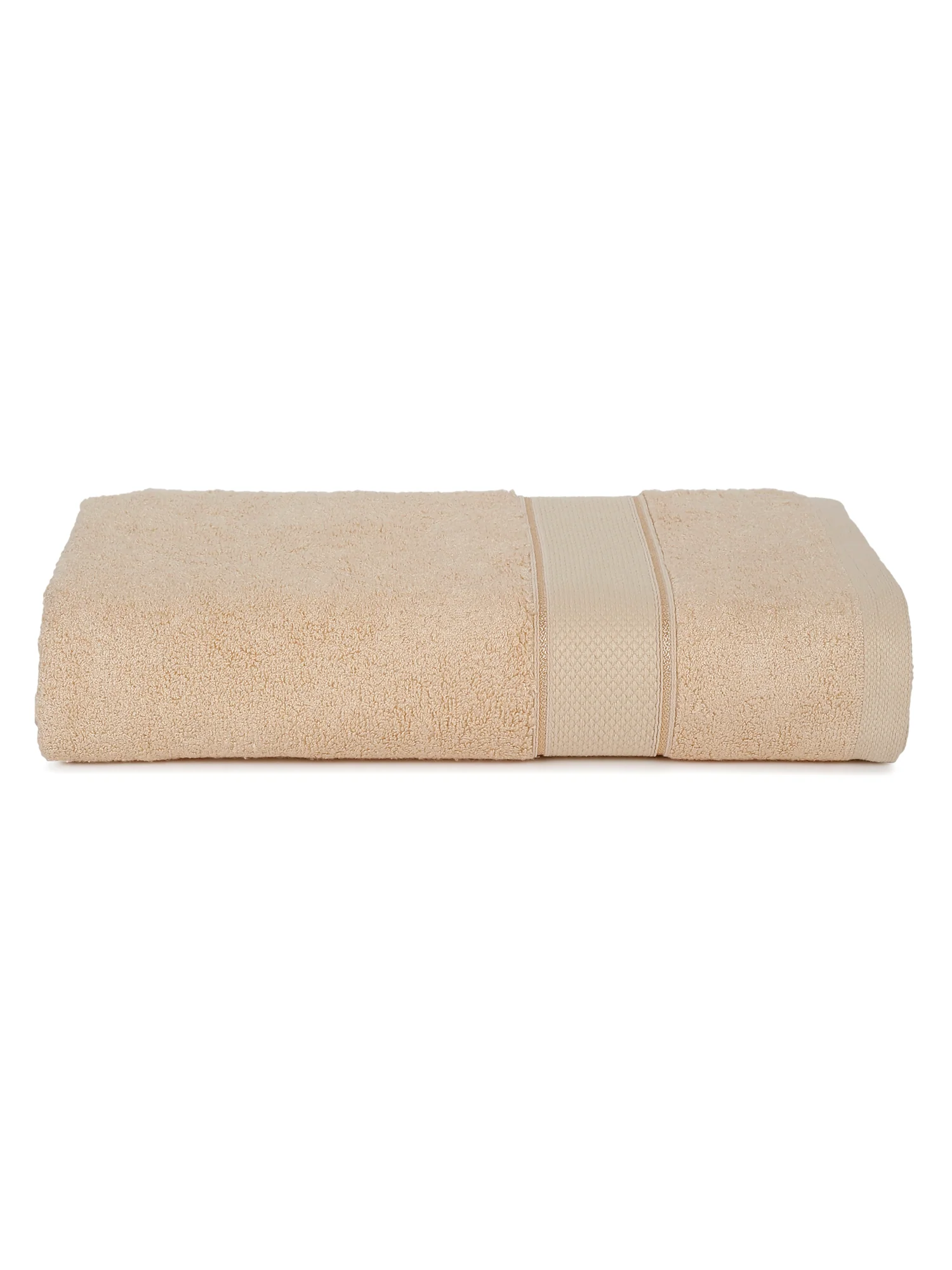Unisex Beige Basic Terry Bath Towel - Image 6