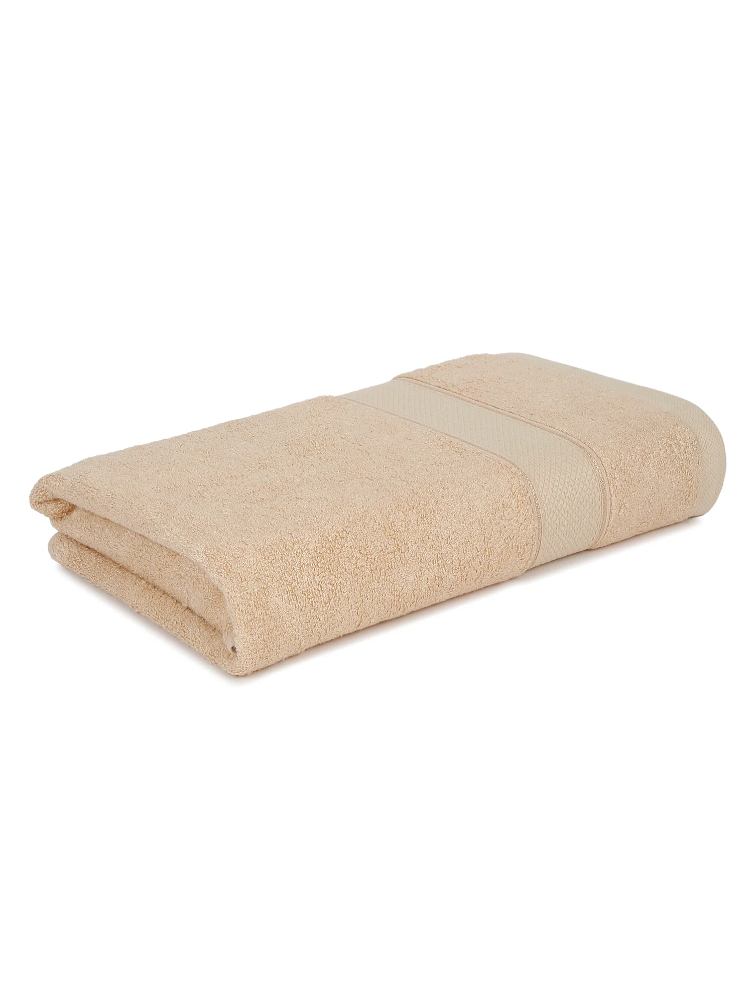 Unisex Beige Basic Terry Bath Towel - Image 7