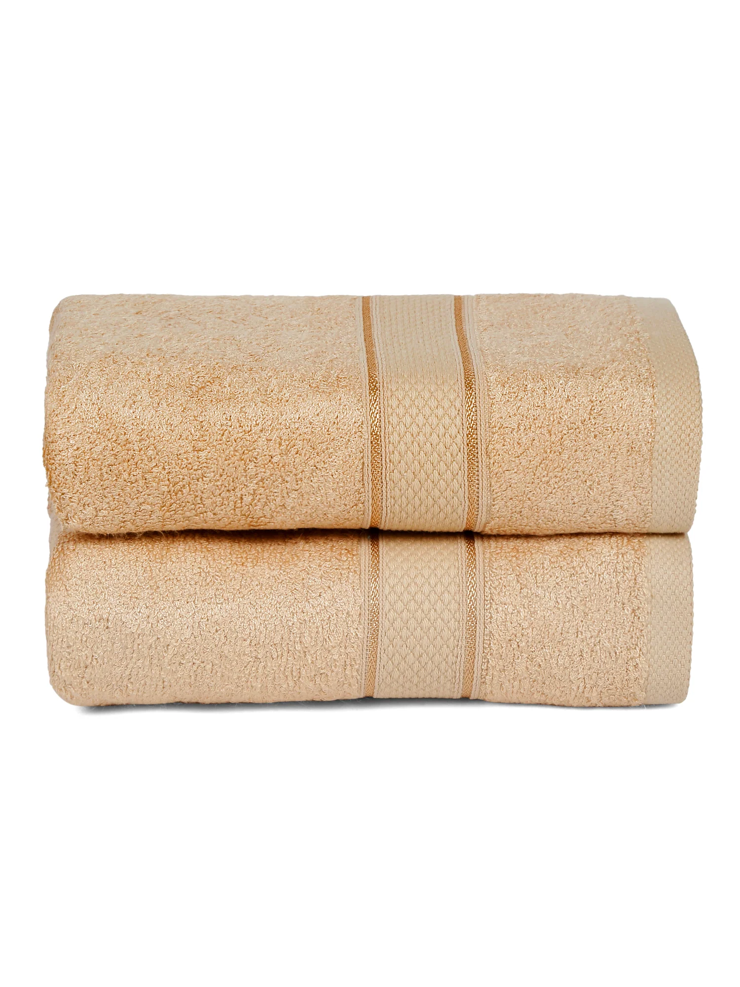 Unisex Beige Basic Terry Hand Towel -Pack of Two - Image 3