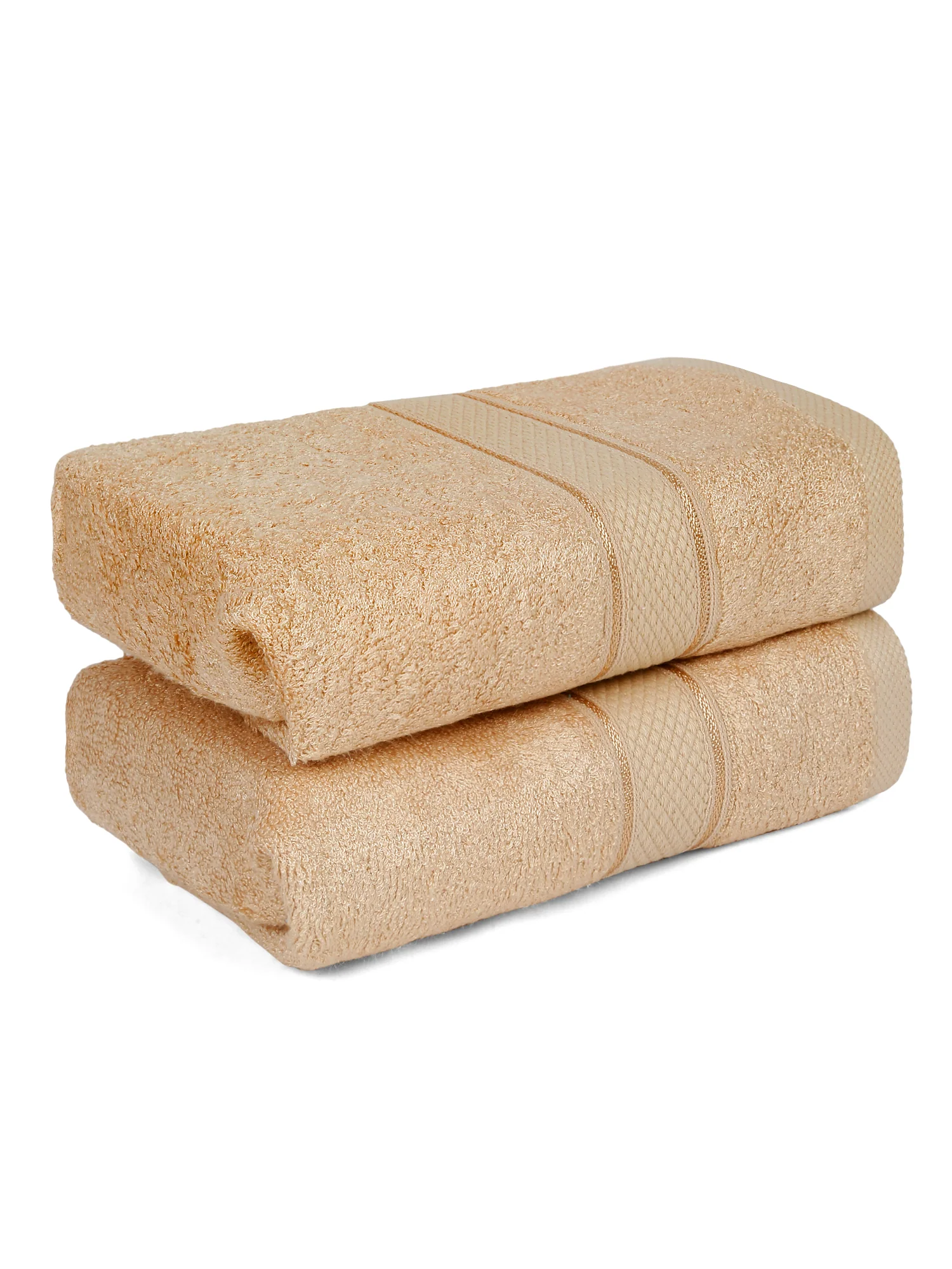 Unisex Beige Basic Terry Hand Towel -Pack of Two - Image 4